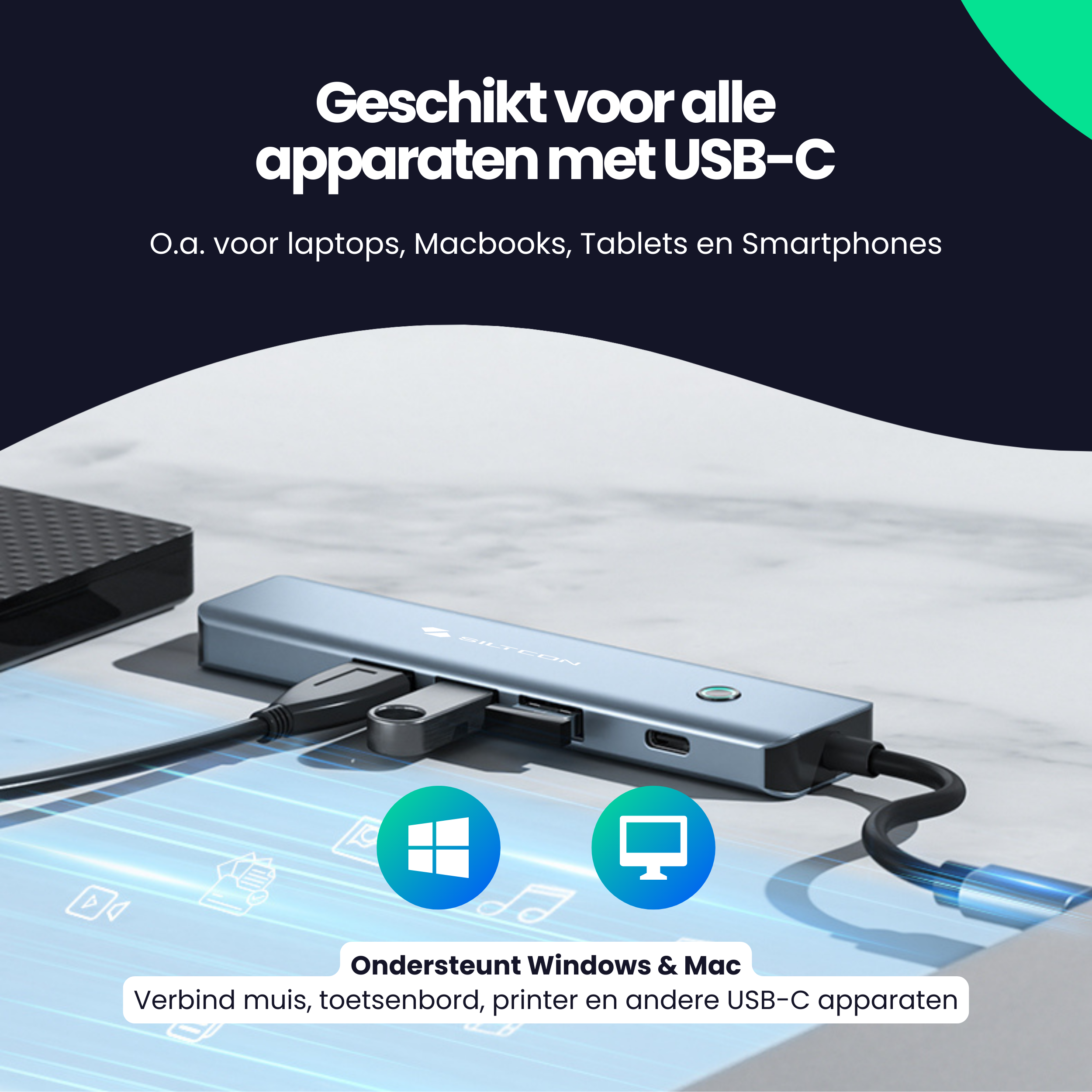 Siltcon 6-in-1 USB-C Hub - Siltcon