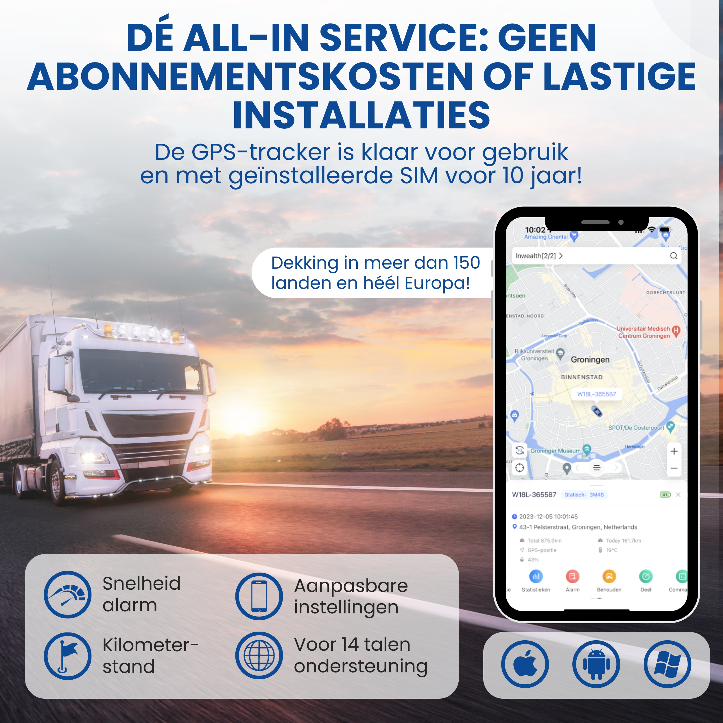 Protectly GPS Tracker Zonder Abonnement - 4G