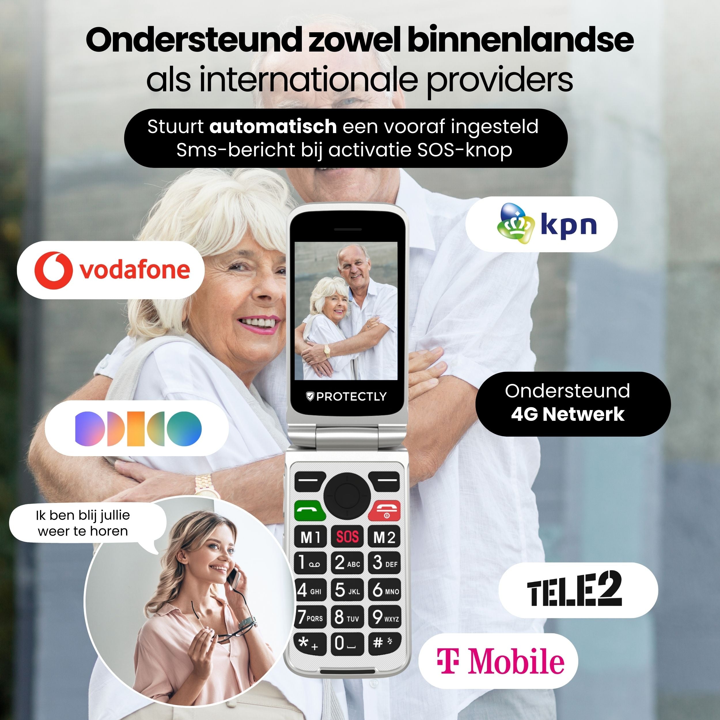 Siltcon Senioren Telefoon Klapbaar – Grote toetsen – SOS-noodknop & 4G
