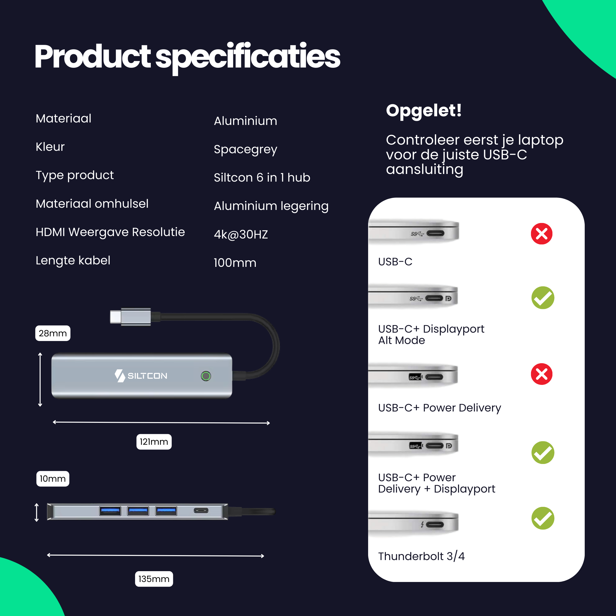 Siltcon 6-in-1 USB-C Hub - Siltcon