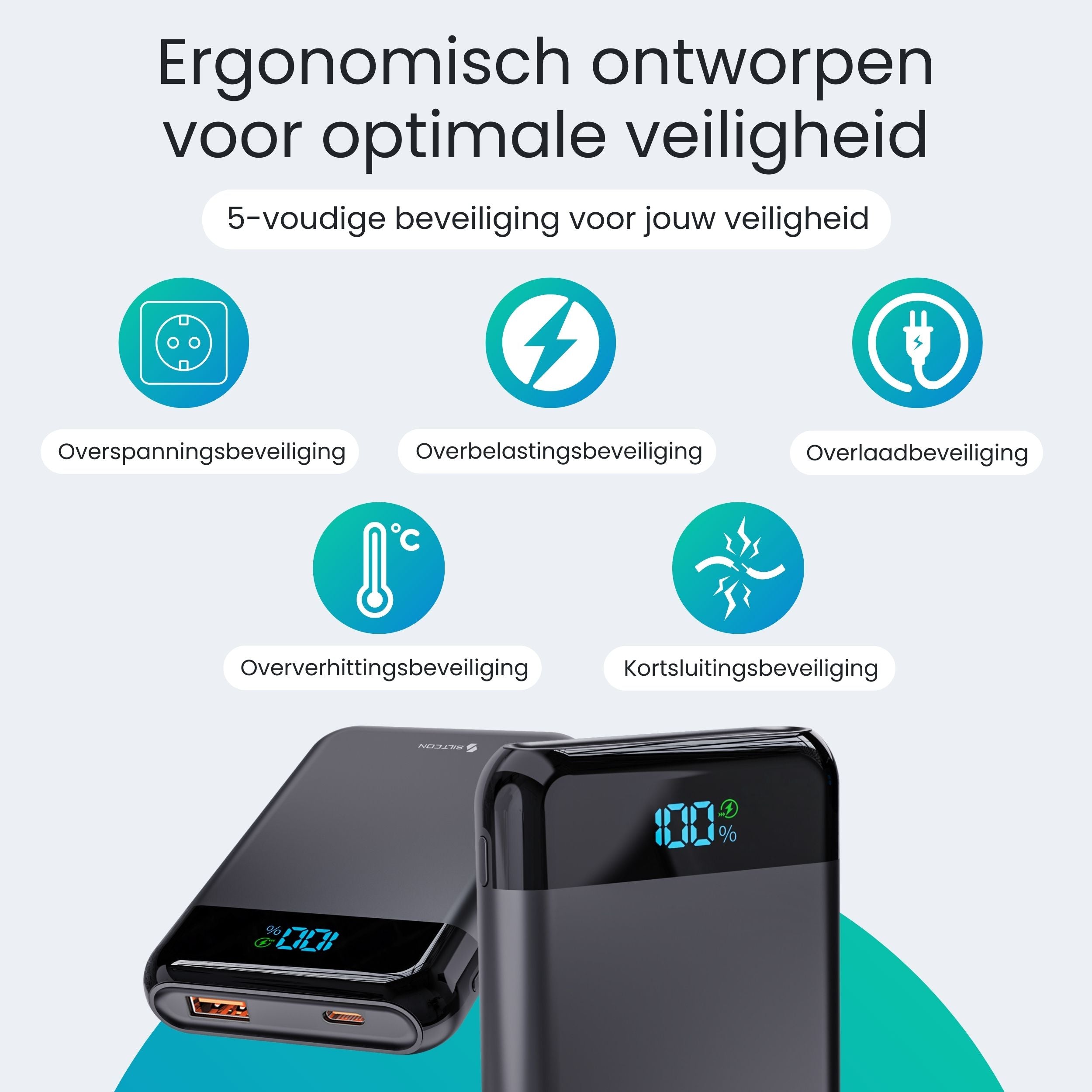 Siltcon® Ultra Compacte Powerbank 10000 mAh