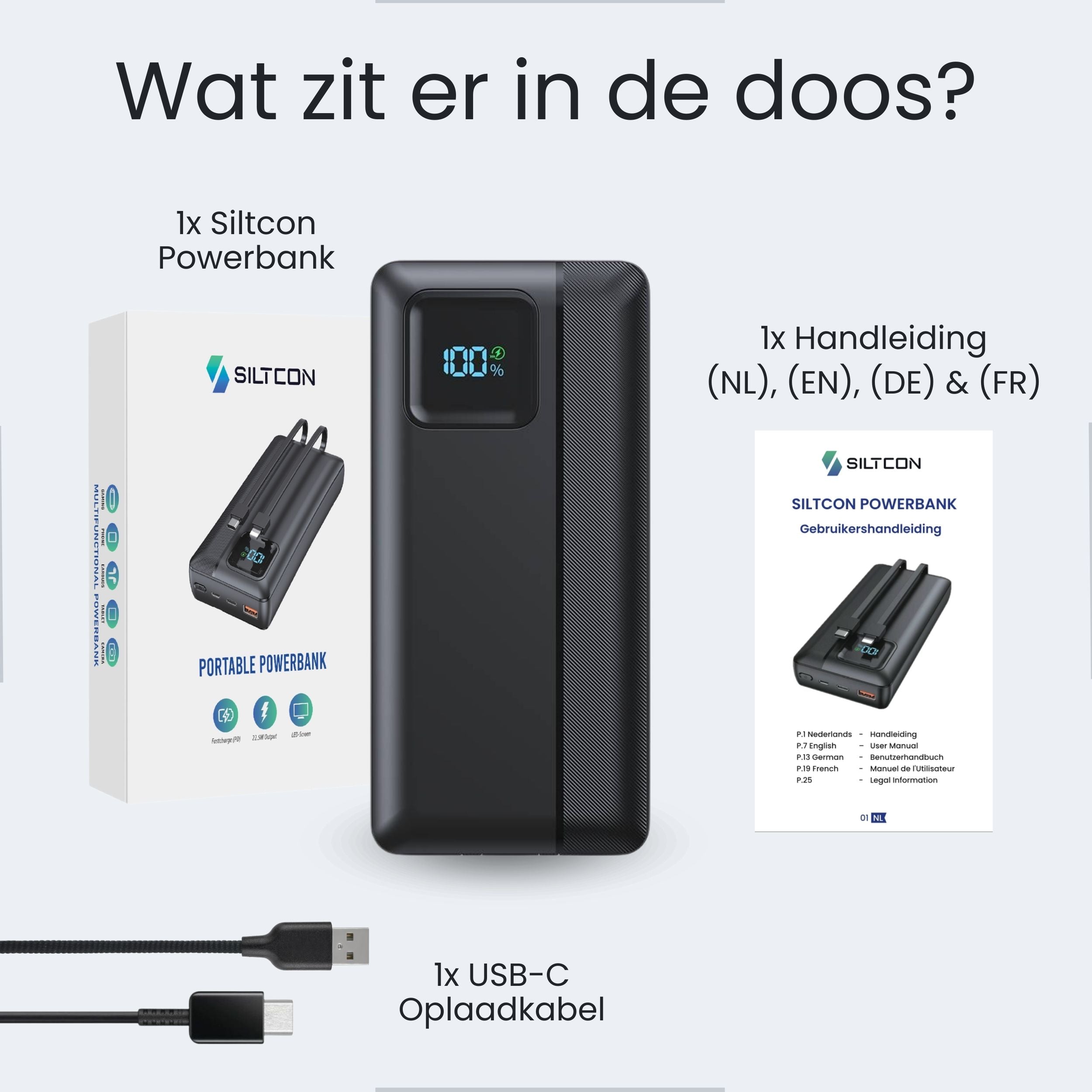 Siltcon Powerbank 30000mAh 22.5W - Snellader