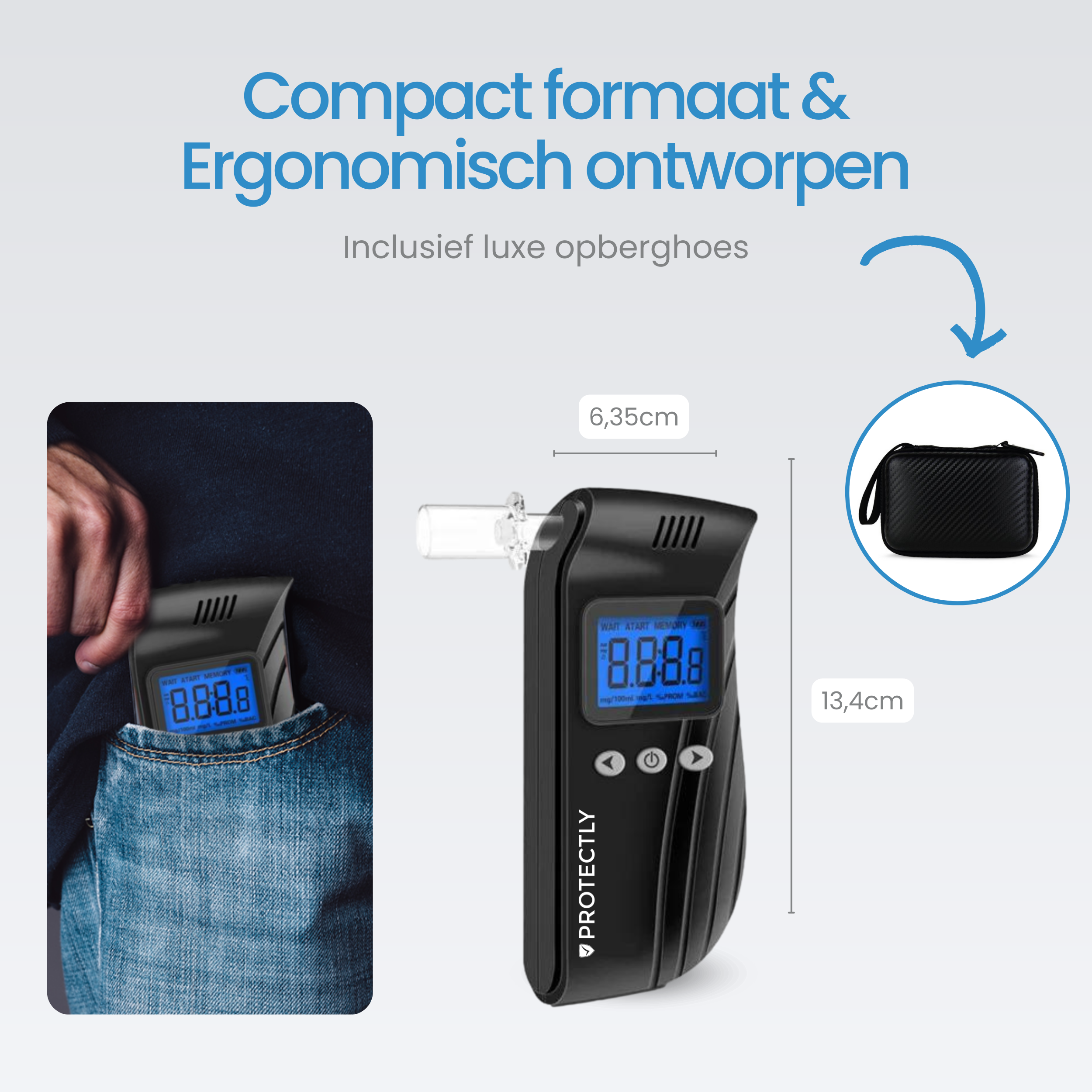 Protectly Digitale Alcoholtester 1.0 20 extra mondstukjes - Siltcon
