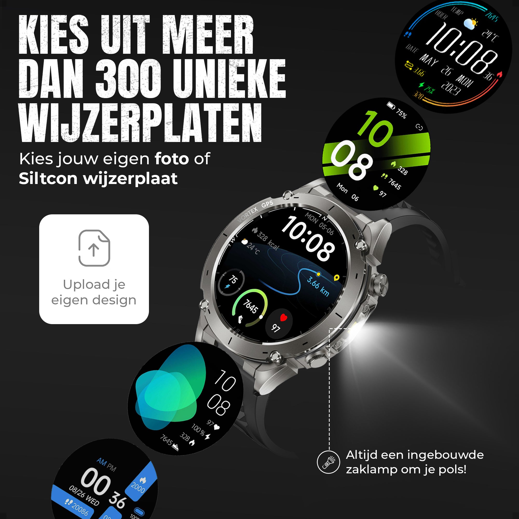 Siltcon® Vortex GPS Smartwatch Heren en Dames
