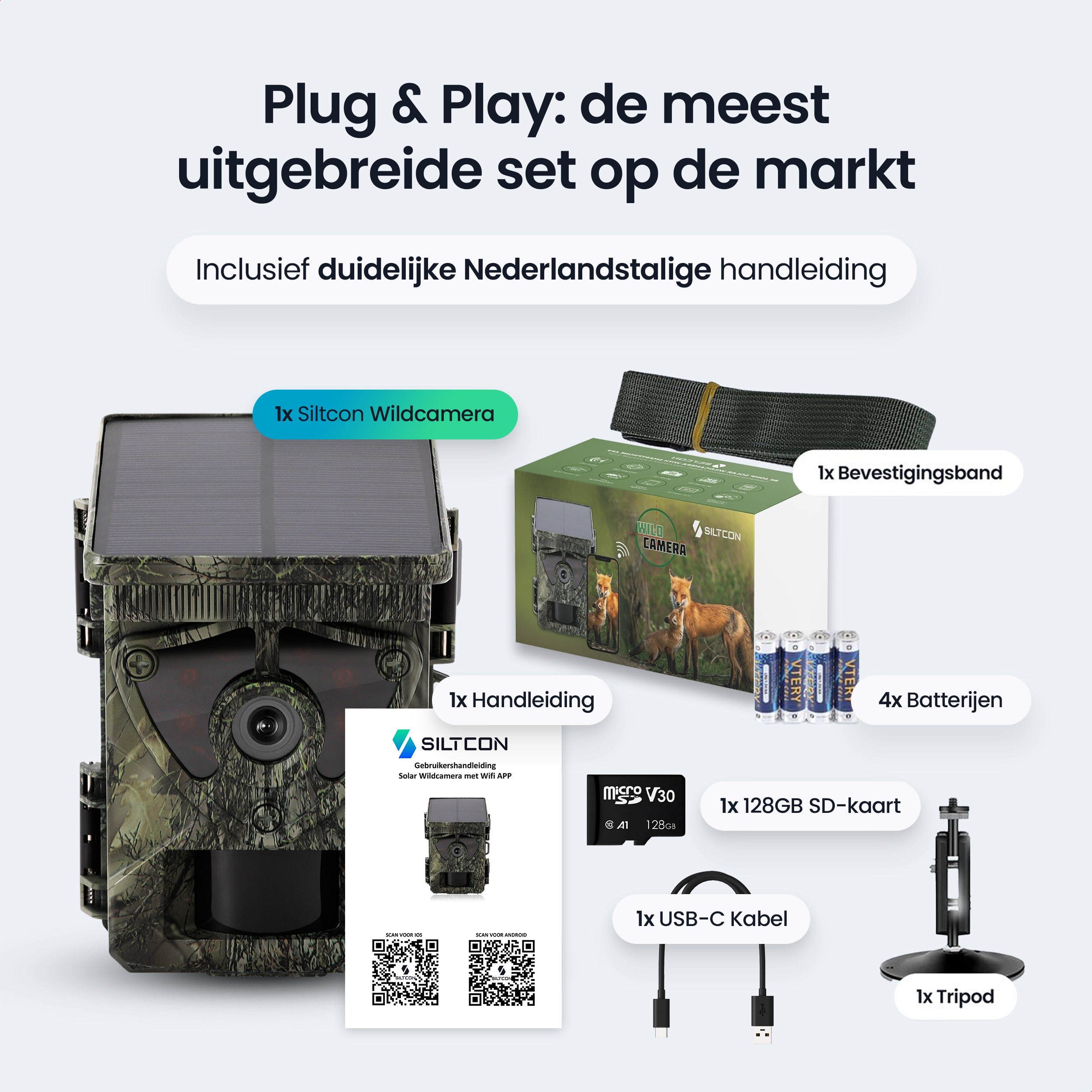 Siltcon – 8K Wildcamera met Zonnepaneel – WiFi