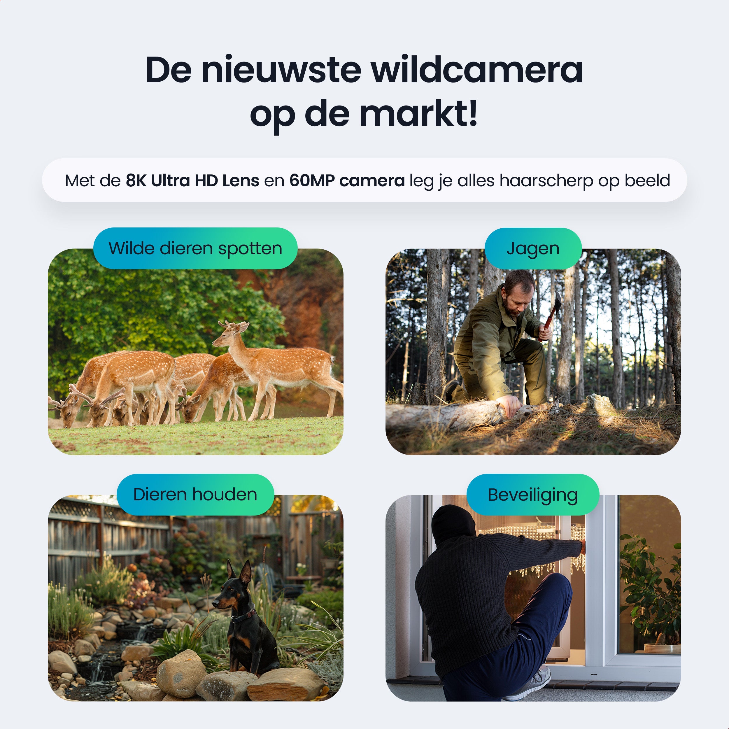 Siltcon – 8K Wildcamera met Zonnepaneel – WiFi