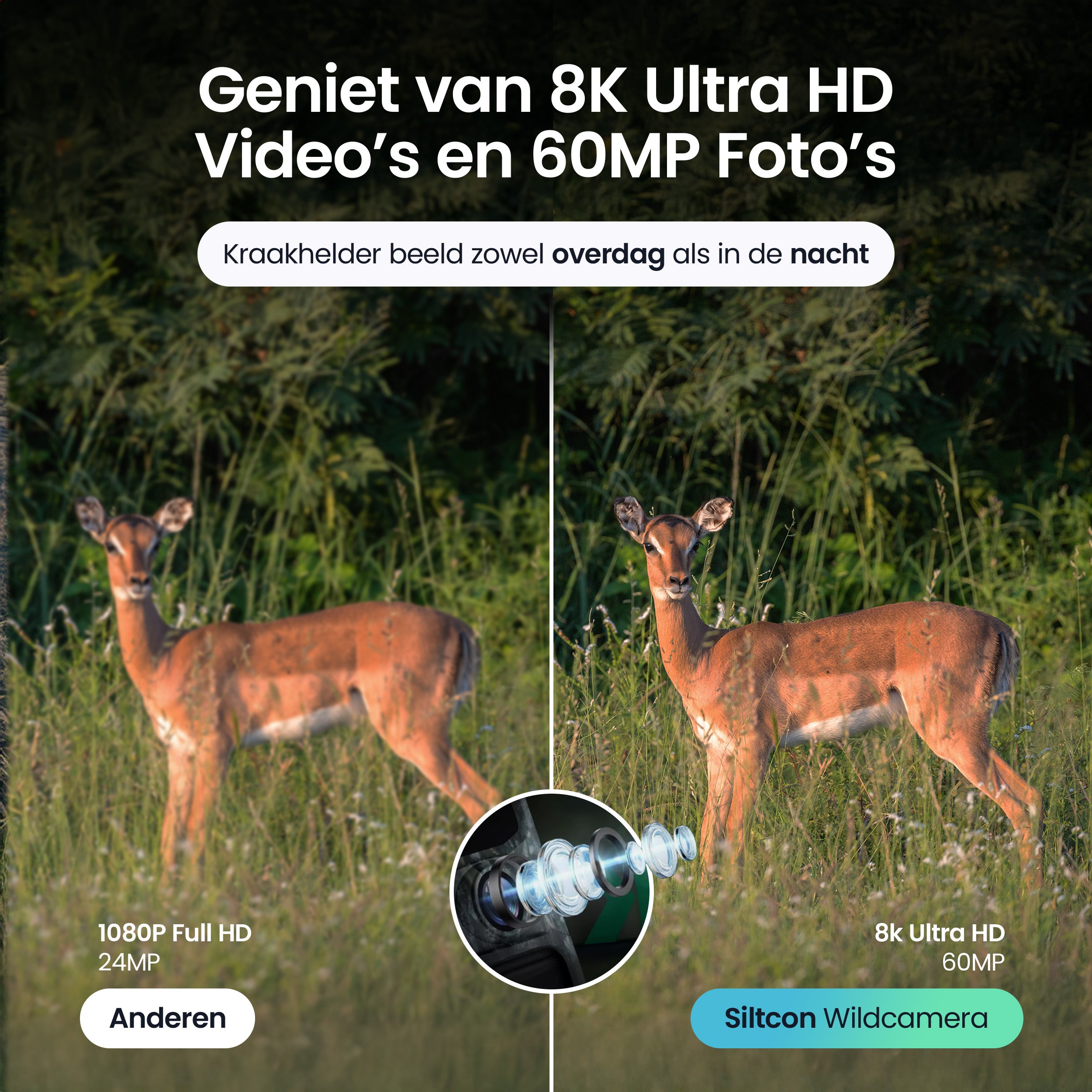 Siltcon – 8K Wildcamera met Zonnepaneel – WiFi