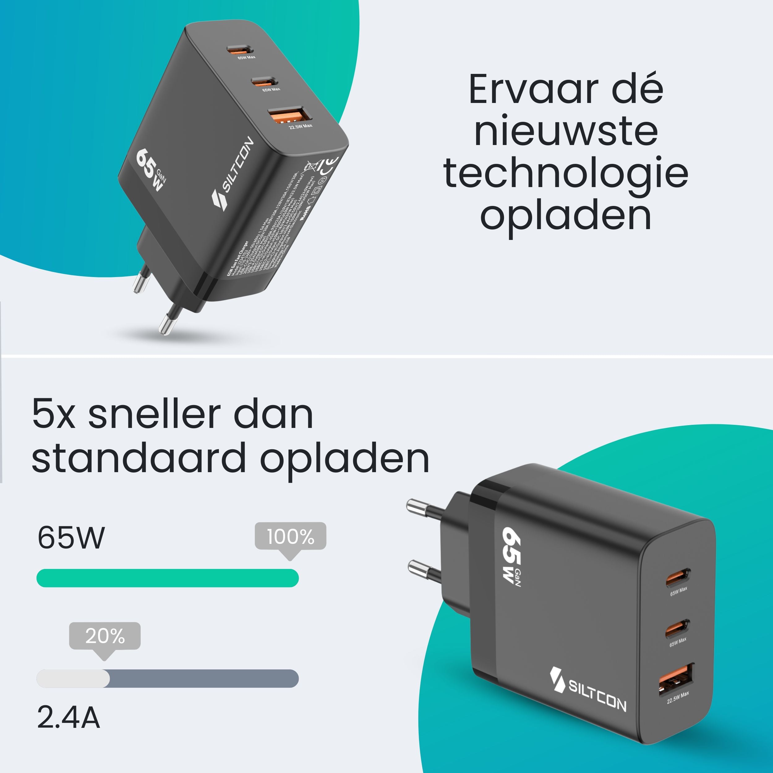 Siltcon – 65W USB-C Snellader