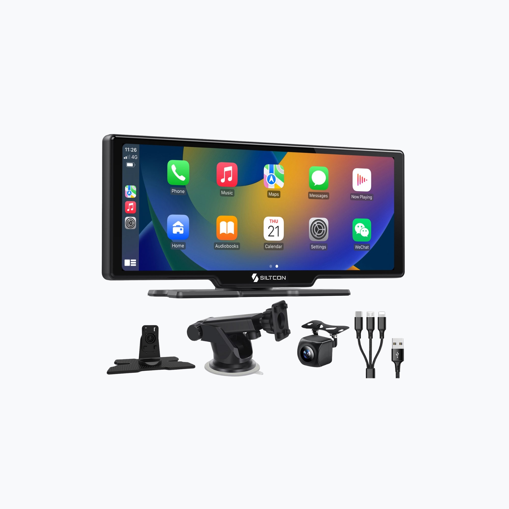 Siltcon 10.26” CarPlay Scherm – Draadloos voor iOS & Android