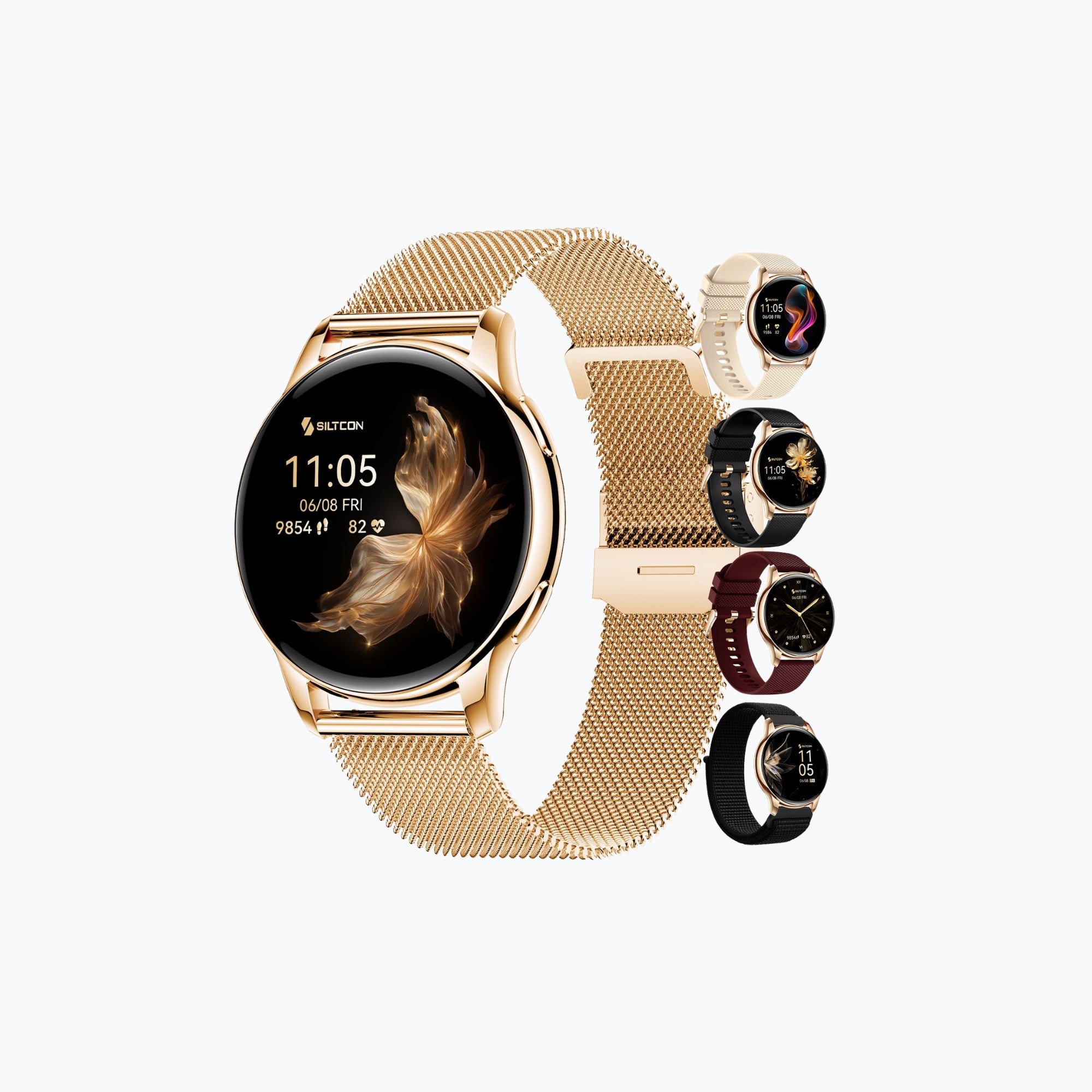 Siltcon Auréa Smartwatch Dames – Incl. 5 bandjes