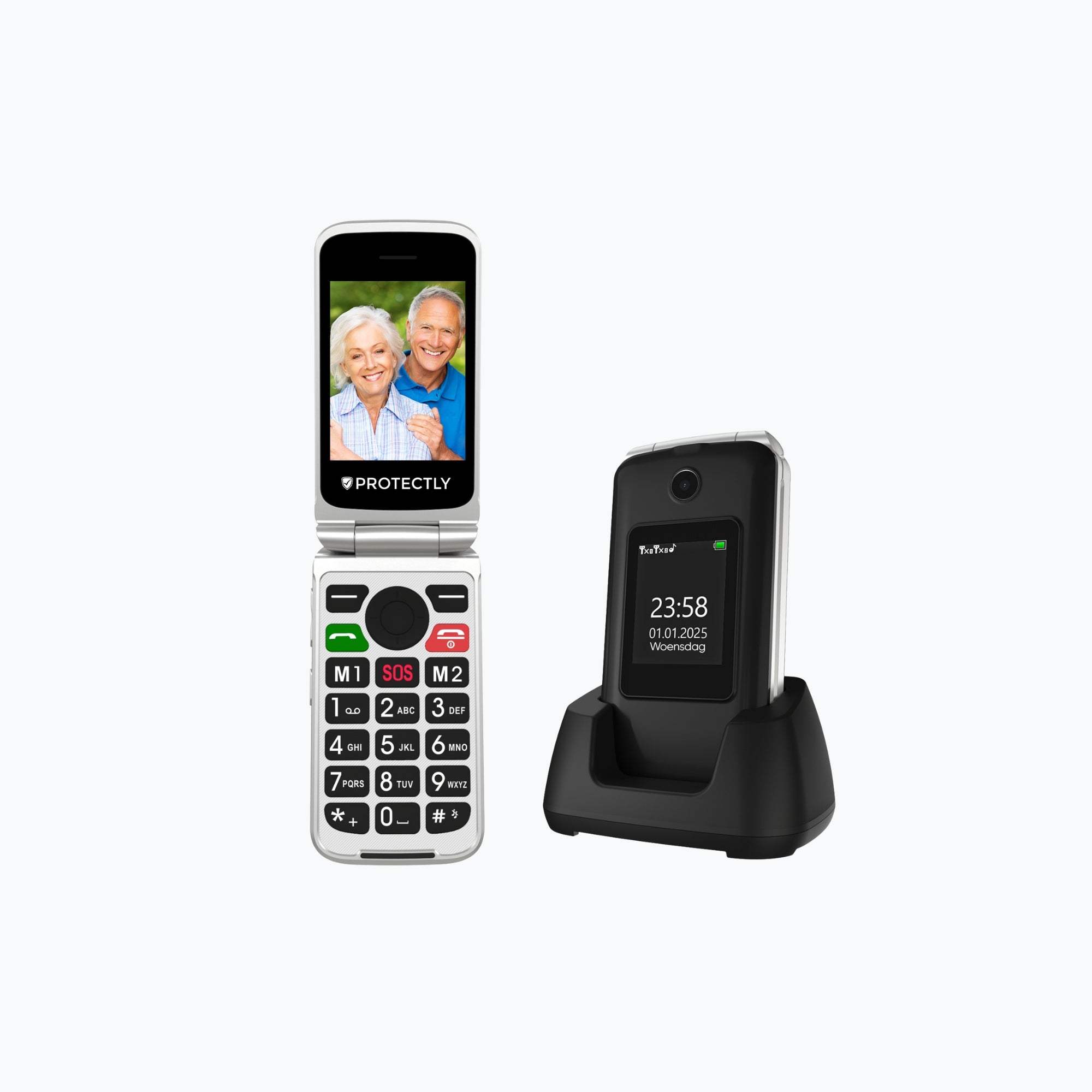 Siltcon Senioren Telefoon Klapbaar – Grote toetsen – SOS-noodknop & 4G