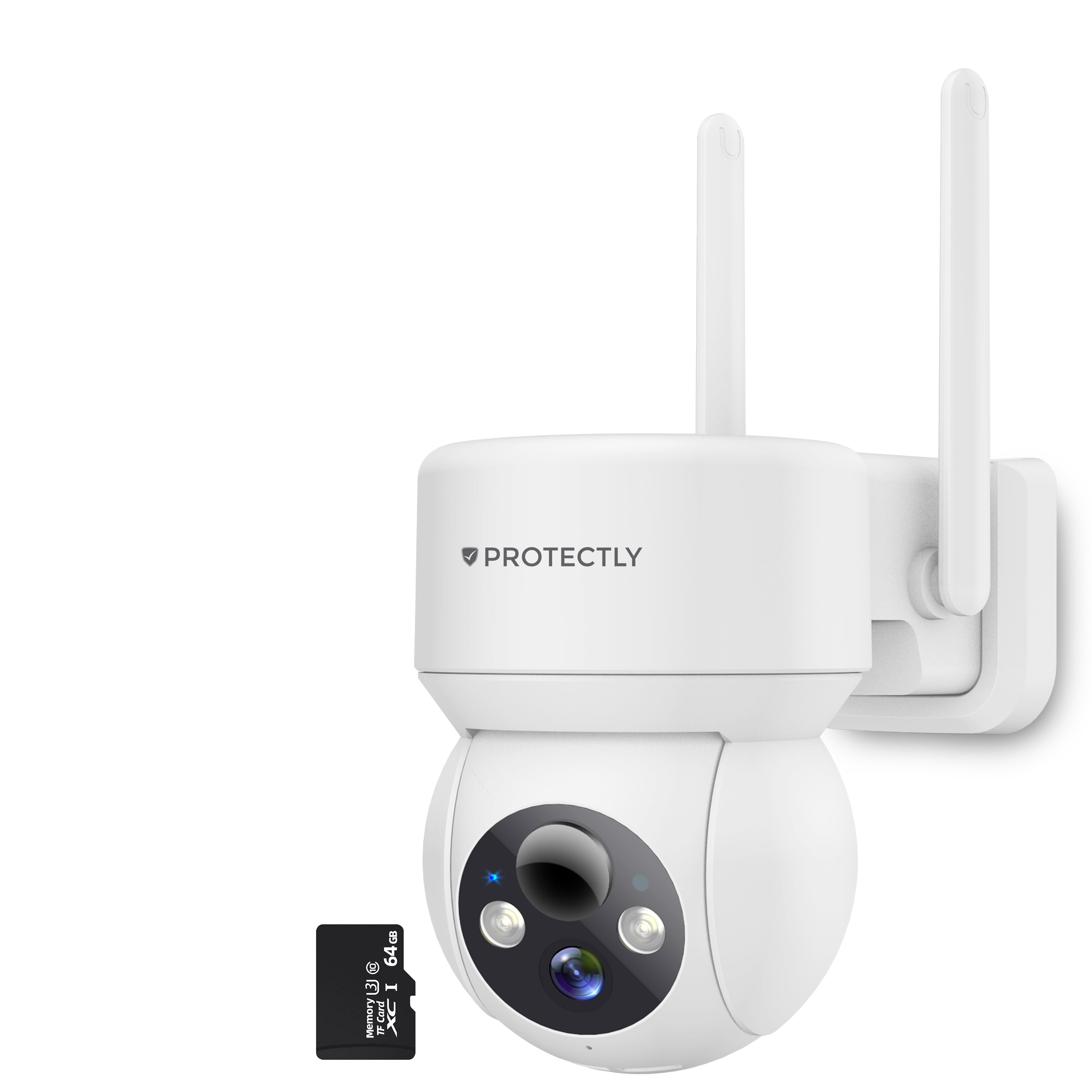 Protectly – Draadloze Beveiligingscamera Wit – 2K Nachtzicht & Appbediening