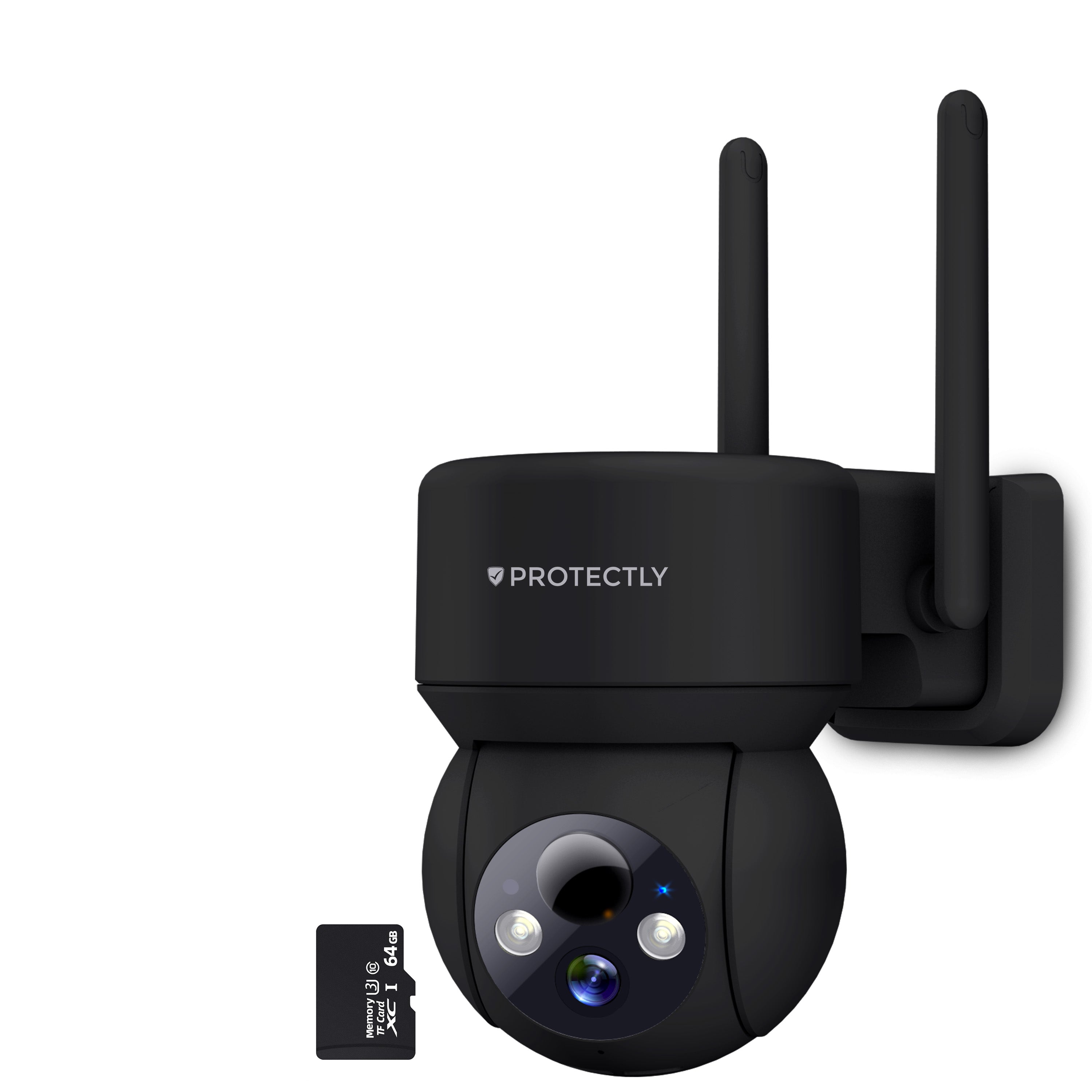 Protectly – Draadloze Beveiligingscamera Zwart – 2K Nachtzicht & Appbediening