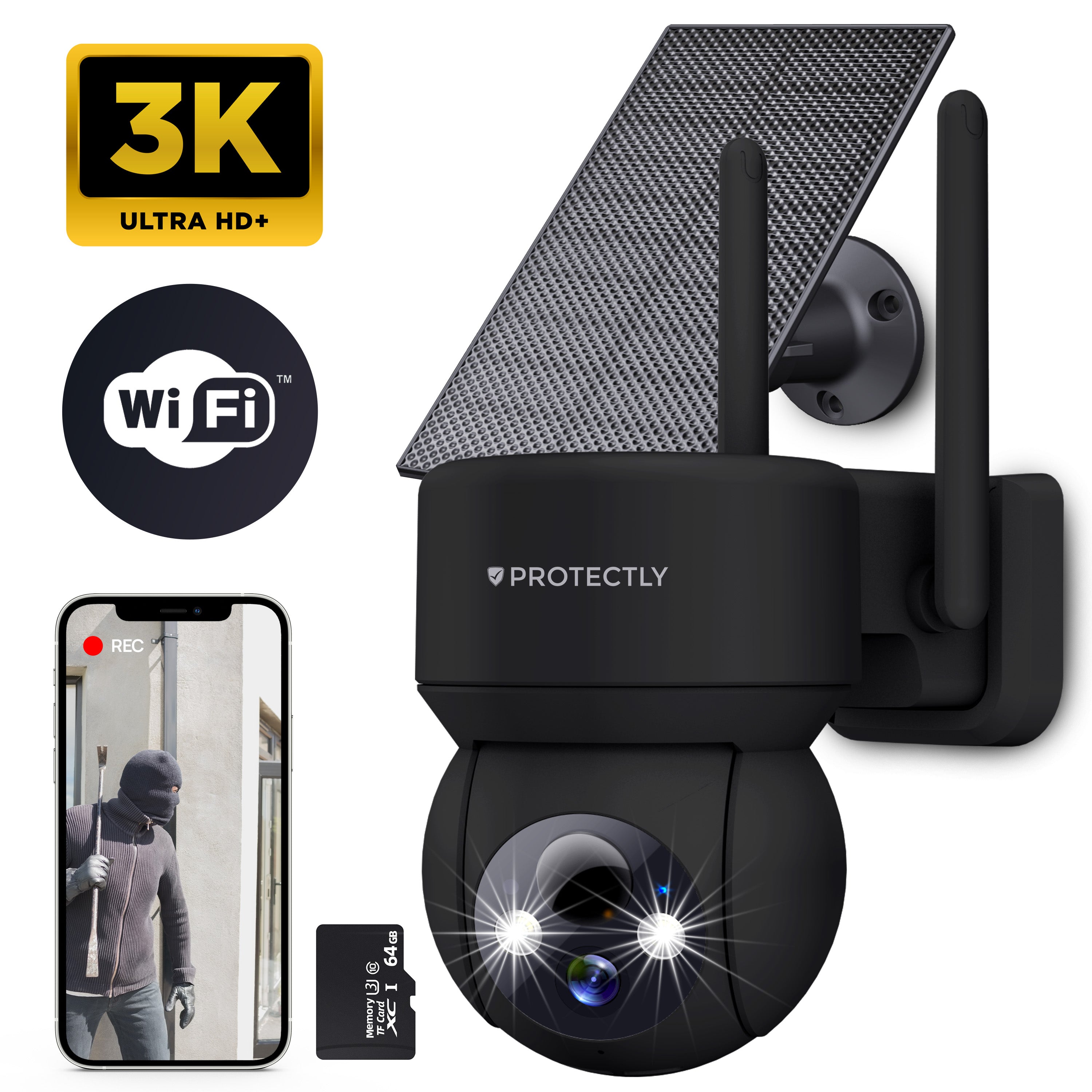 Protectly® Wireless Outdoor Security Camera