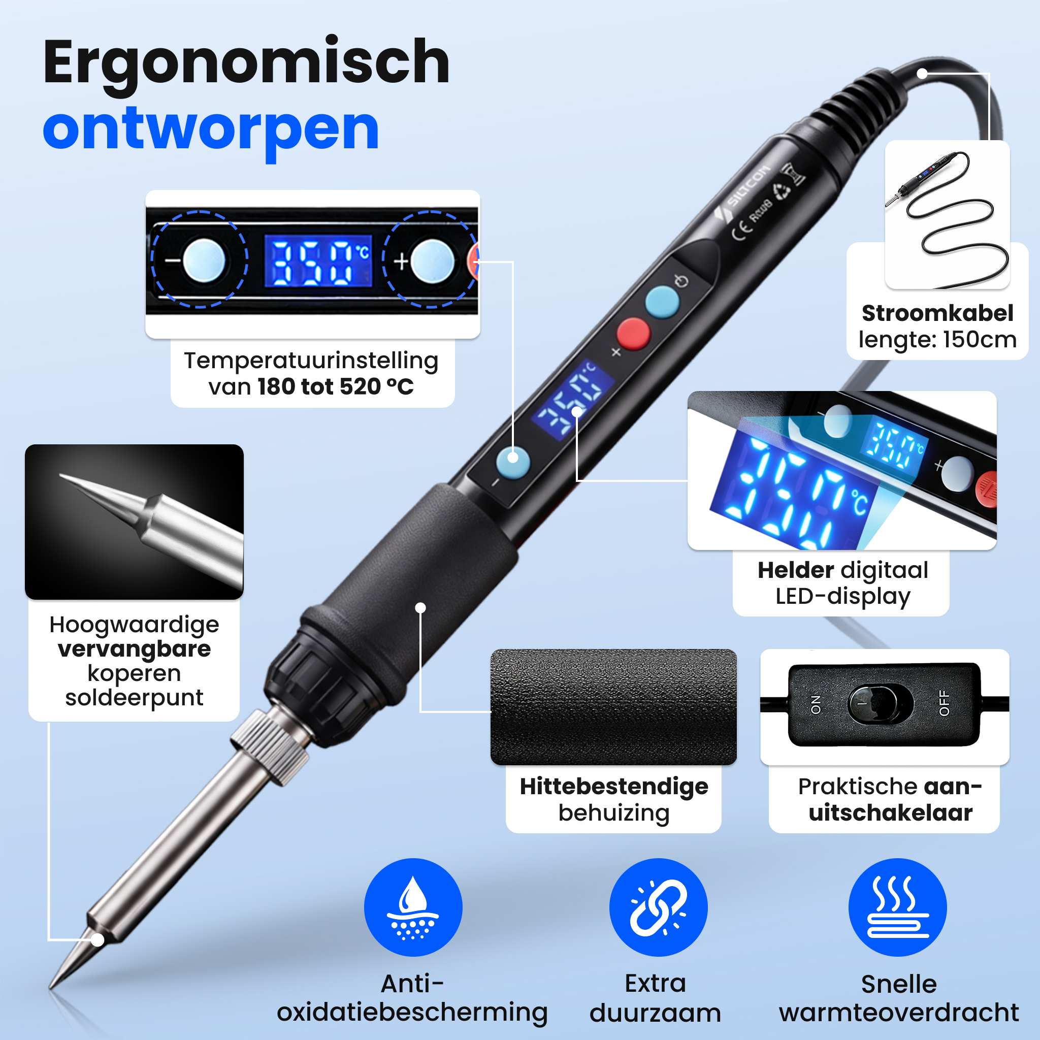 Siltcon® 3 in 1 Houtbrander Set - 100-Delig