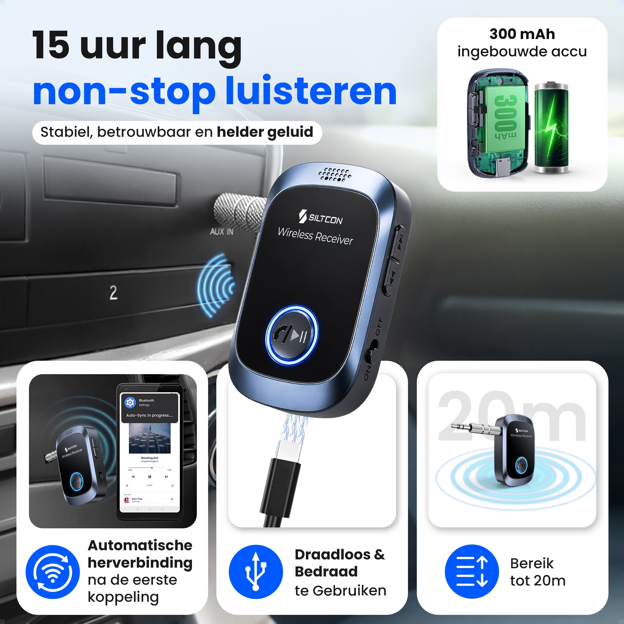 Siltcon® Bluetooth Receiver - BT 5.4 - 3.5MM AUX