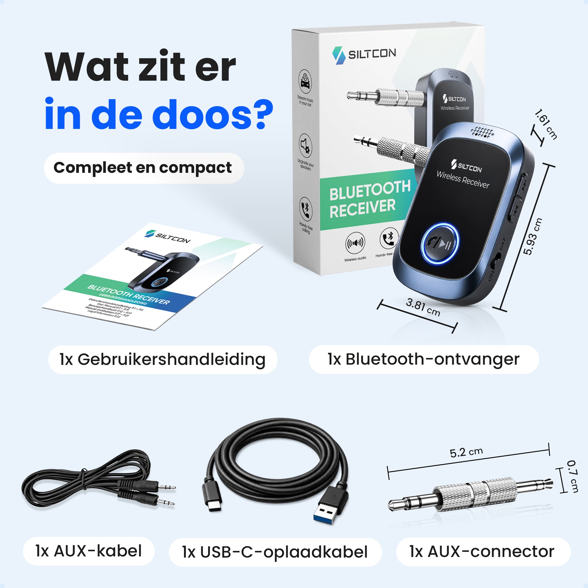 Siltcon® Bluetooth Receiver - BT 5.4 - 3.5MM AUX