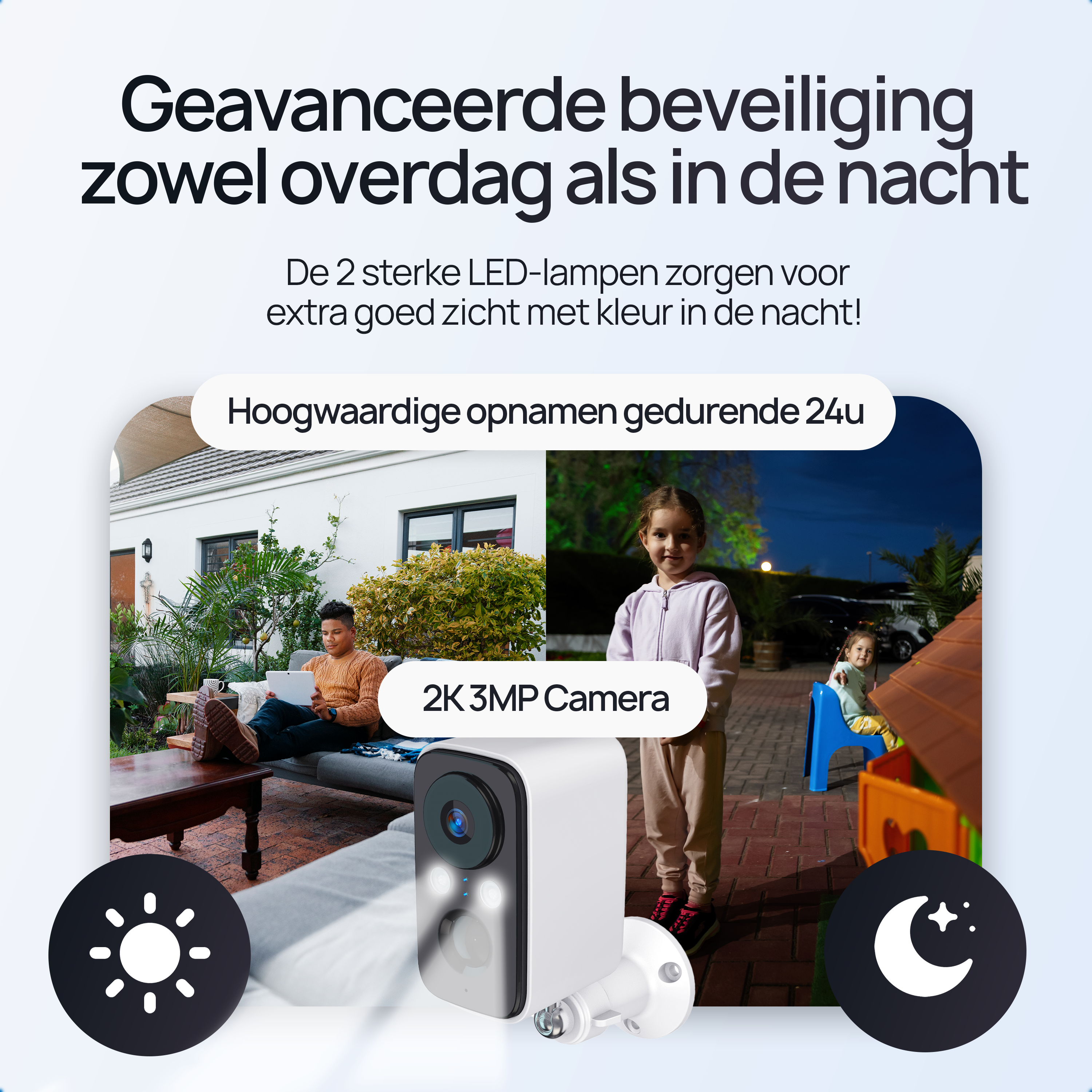 Protectly Beveiligingscamera Draadloos – 2K - Siltcon