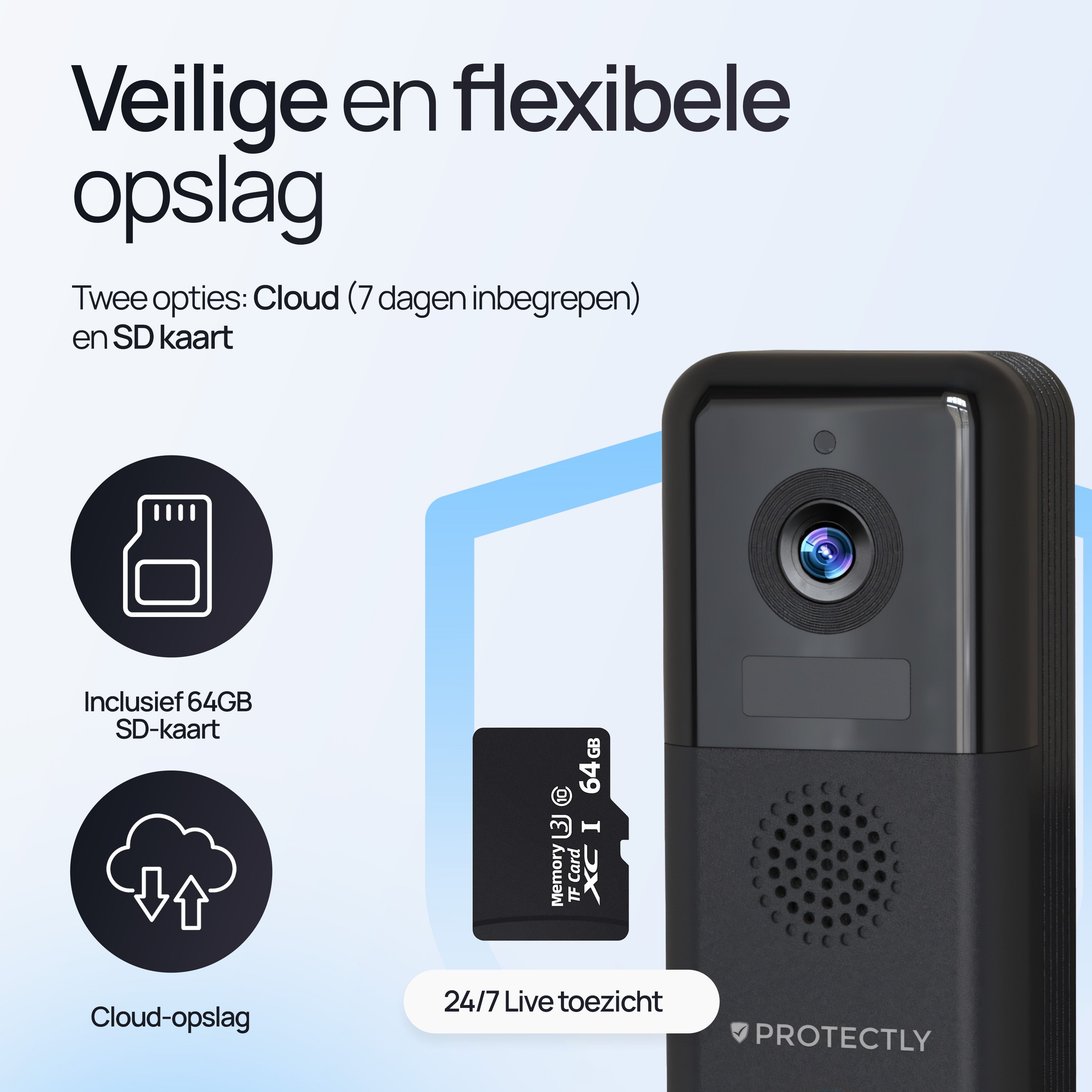 Protectly® Video Deurbel Draadloos & Bedraad 2K