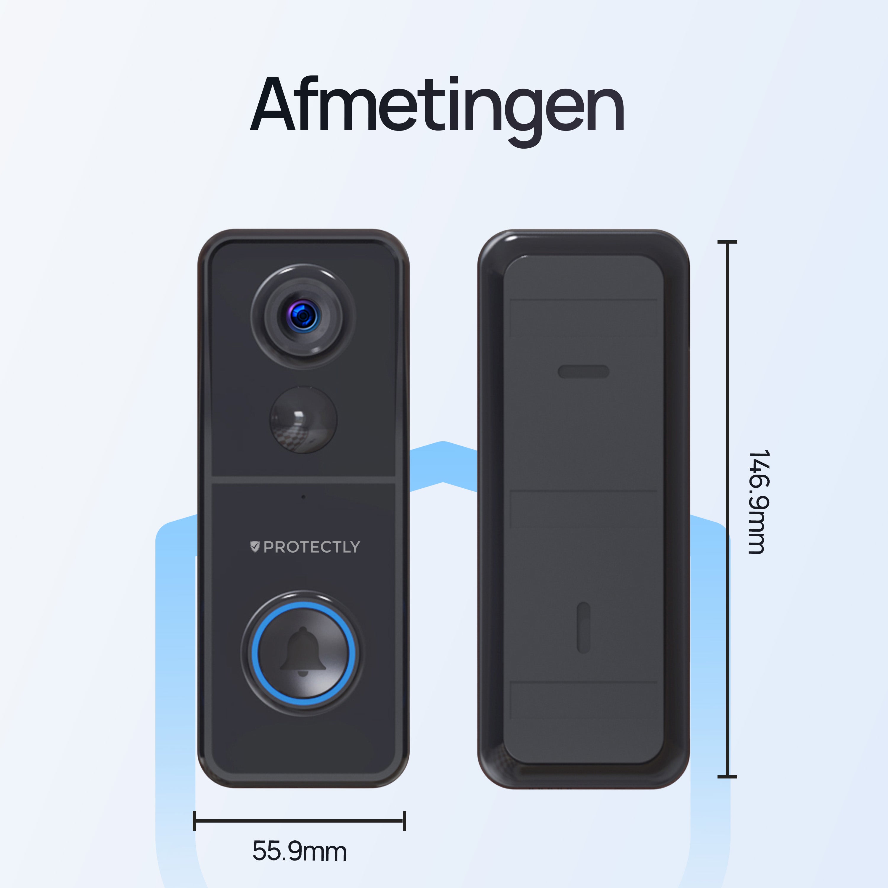 Protectly® Slimme Draadloze Video Deurbel 4K Beeldkwaliteit
