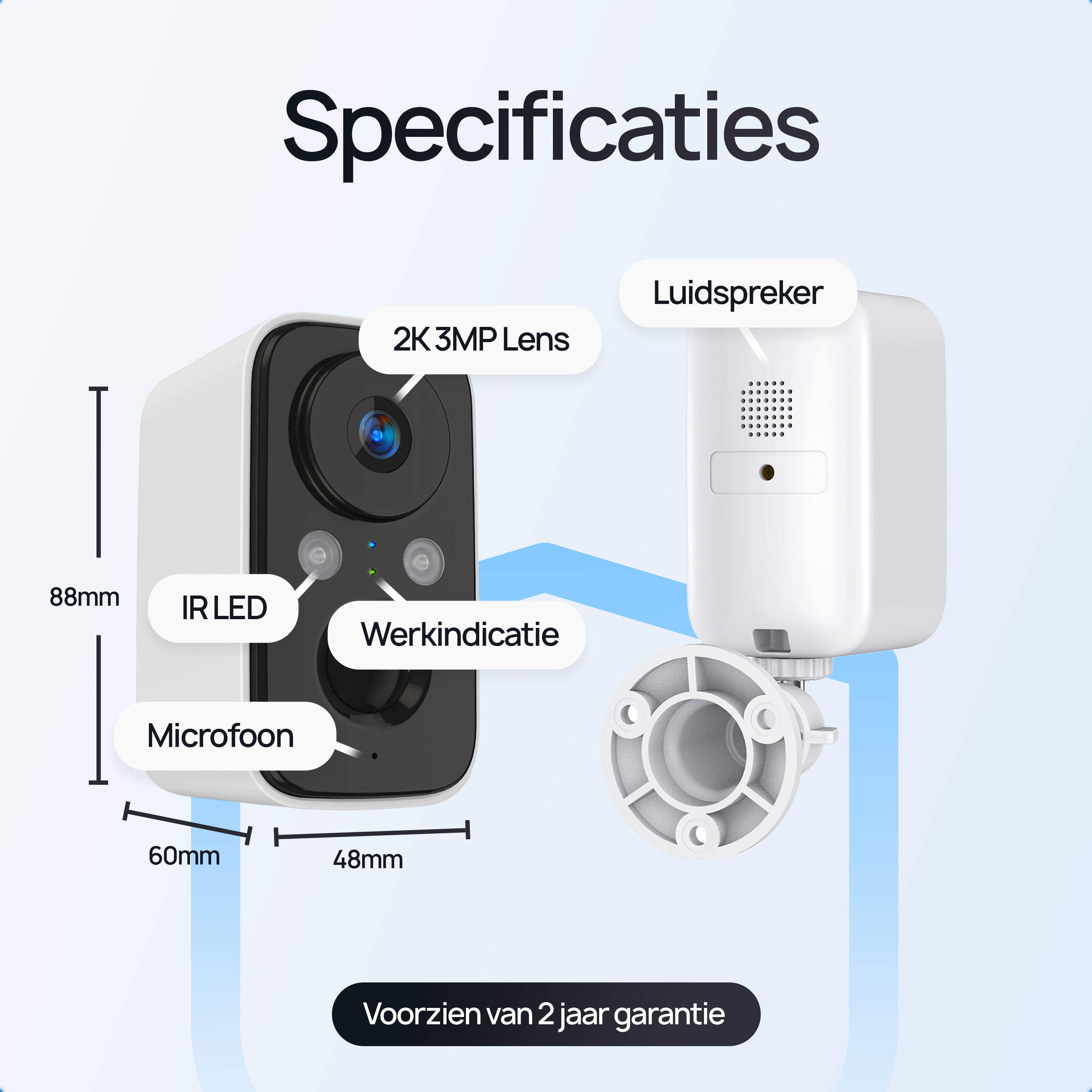 Protectly Beveiligingscamera Draadloos – 2K - Siltcon