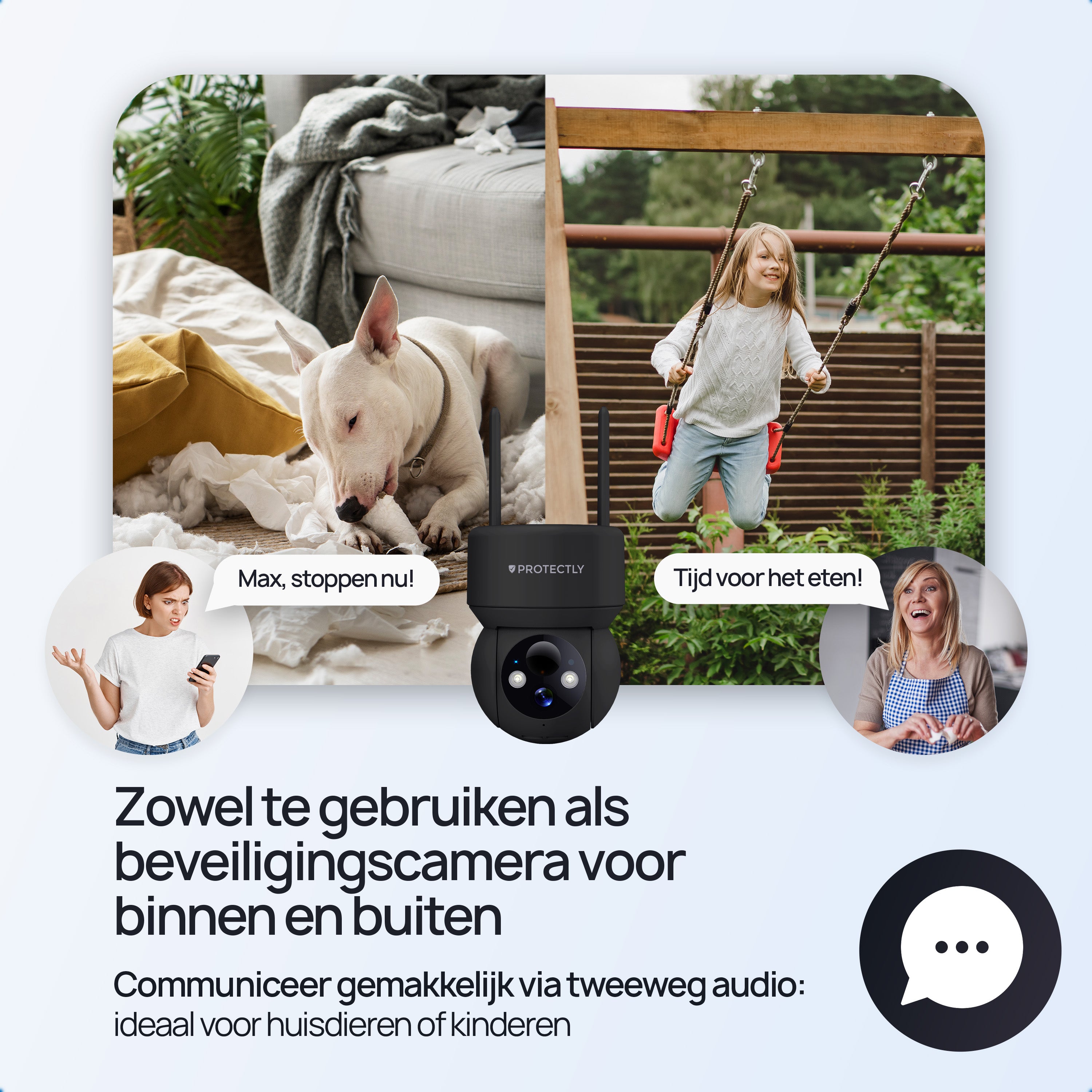 Protectly Beveiligingscamera Buiten 2K 3MP – Nachtzicht & Appbediening - Siltcon