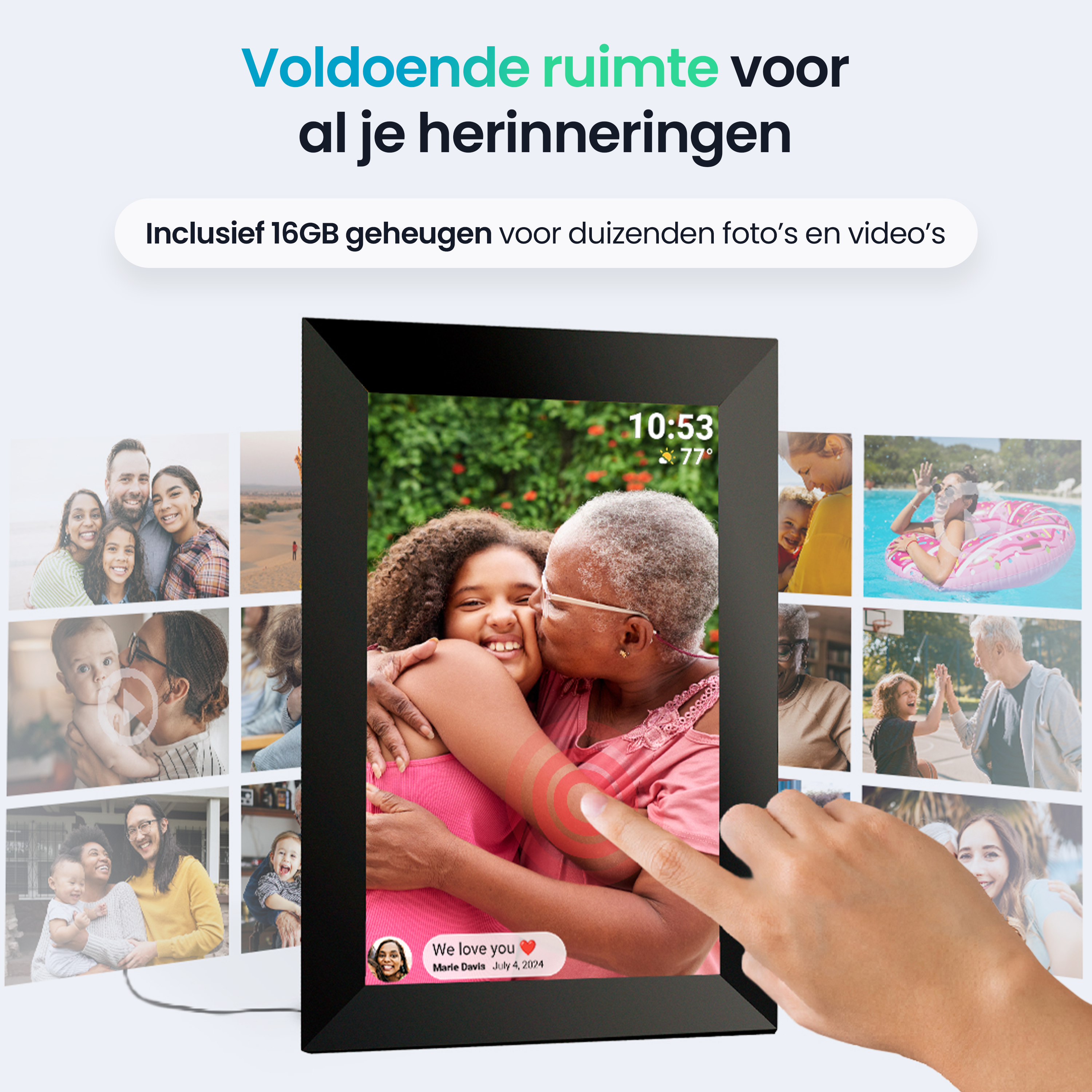 Siltcon Digitale Fotolijst Wifi – 10.1 inch HD & 16GB Opslag