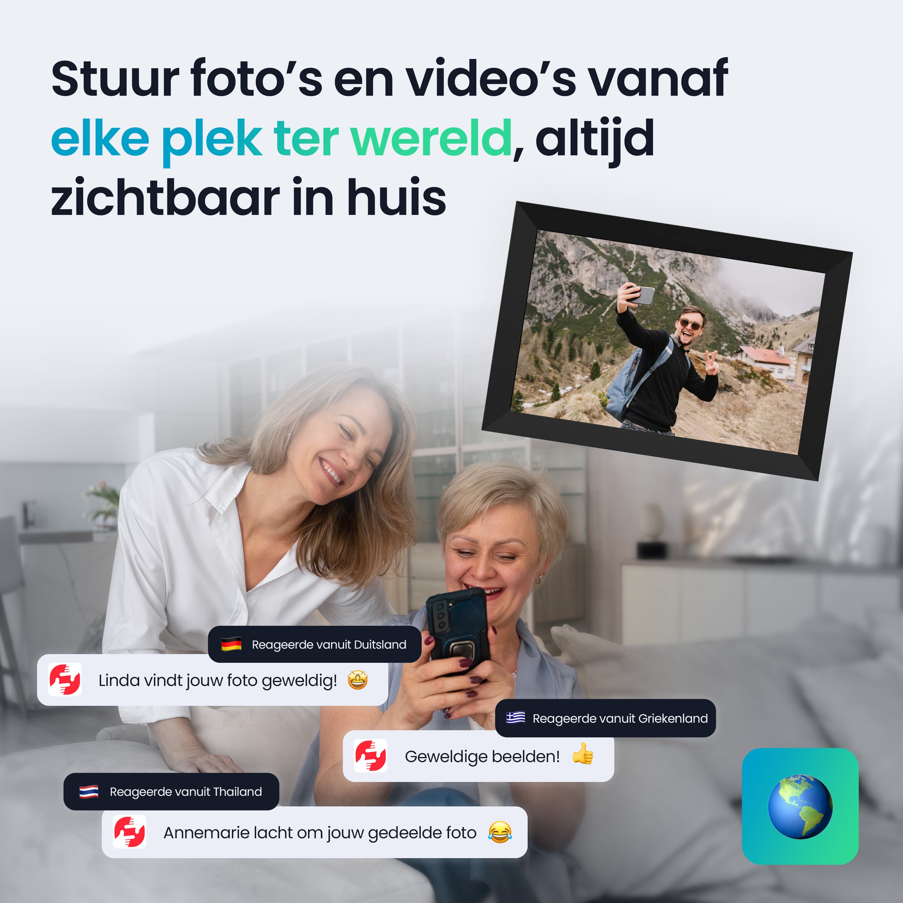 Siltcon Digitale Fotolijst Wifi – 10.1 inch HD & 16GB Opslag