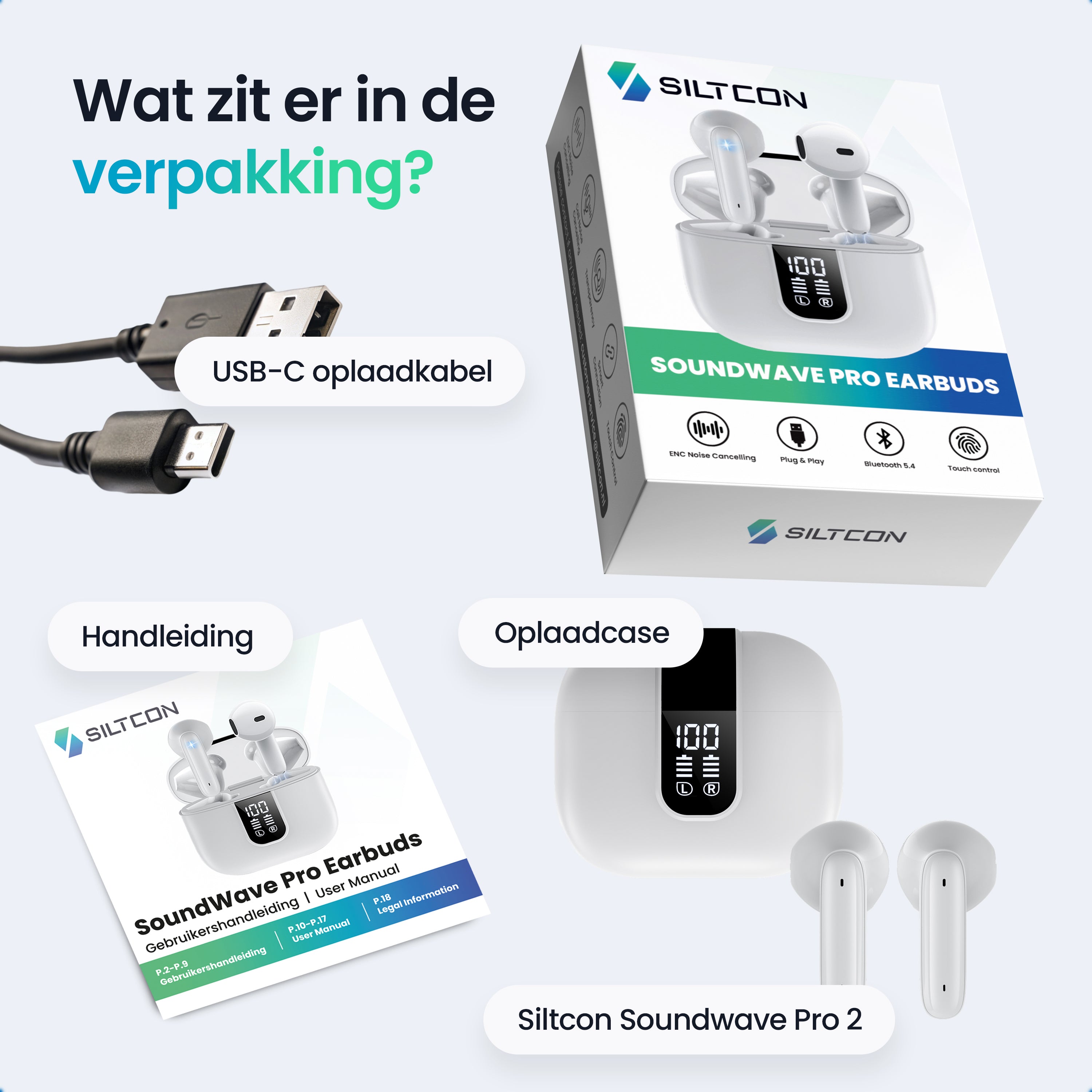 Siltcon SoundWave Pro 2 Draadloze Oordopjes - Siltcon