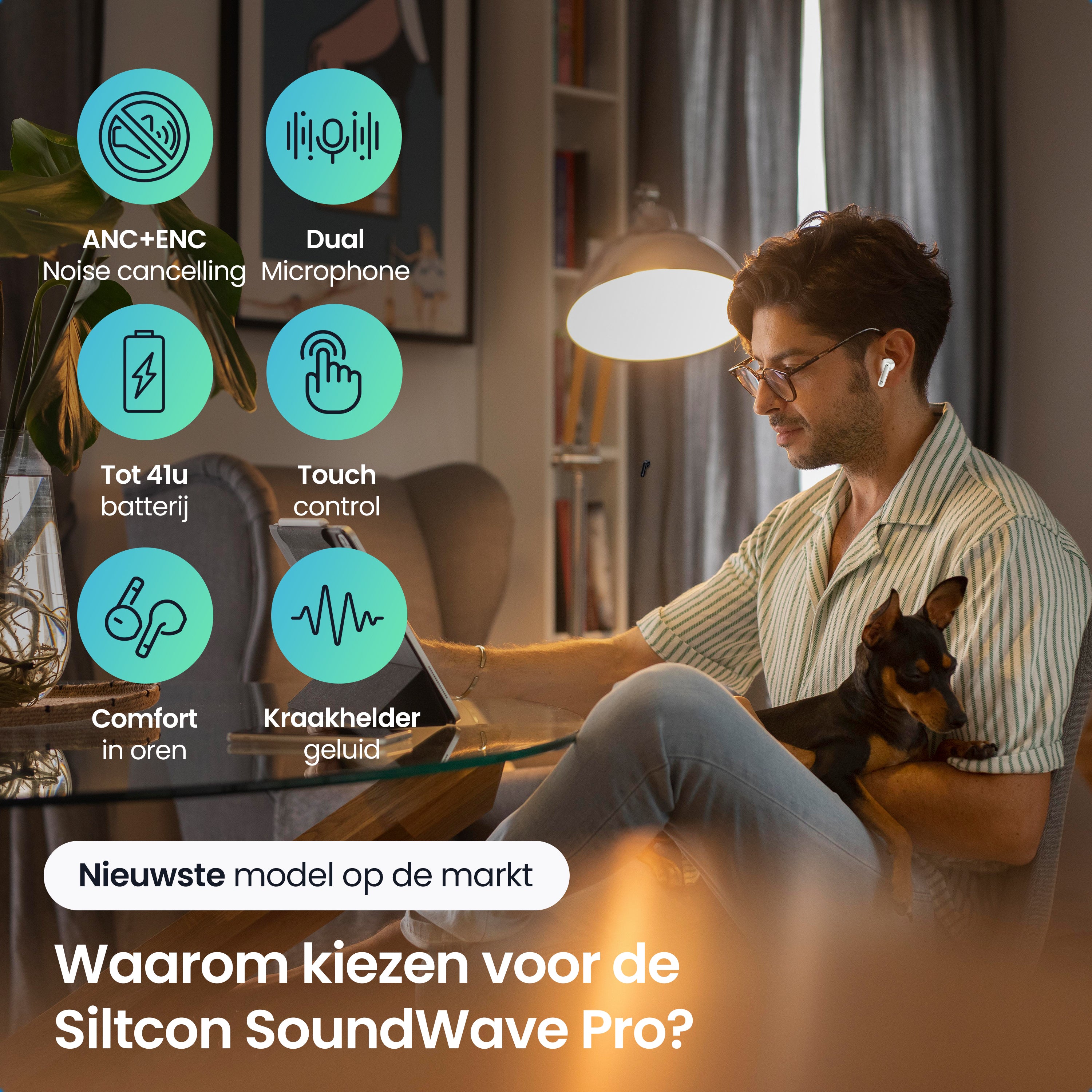 Siltcon SoundWave Pro 1 – Draadloze Oordopjes - Android & Iphone