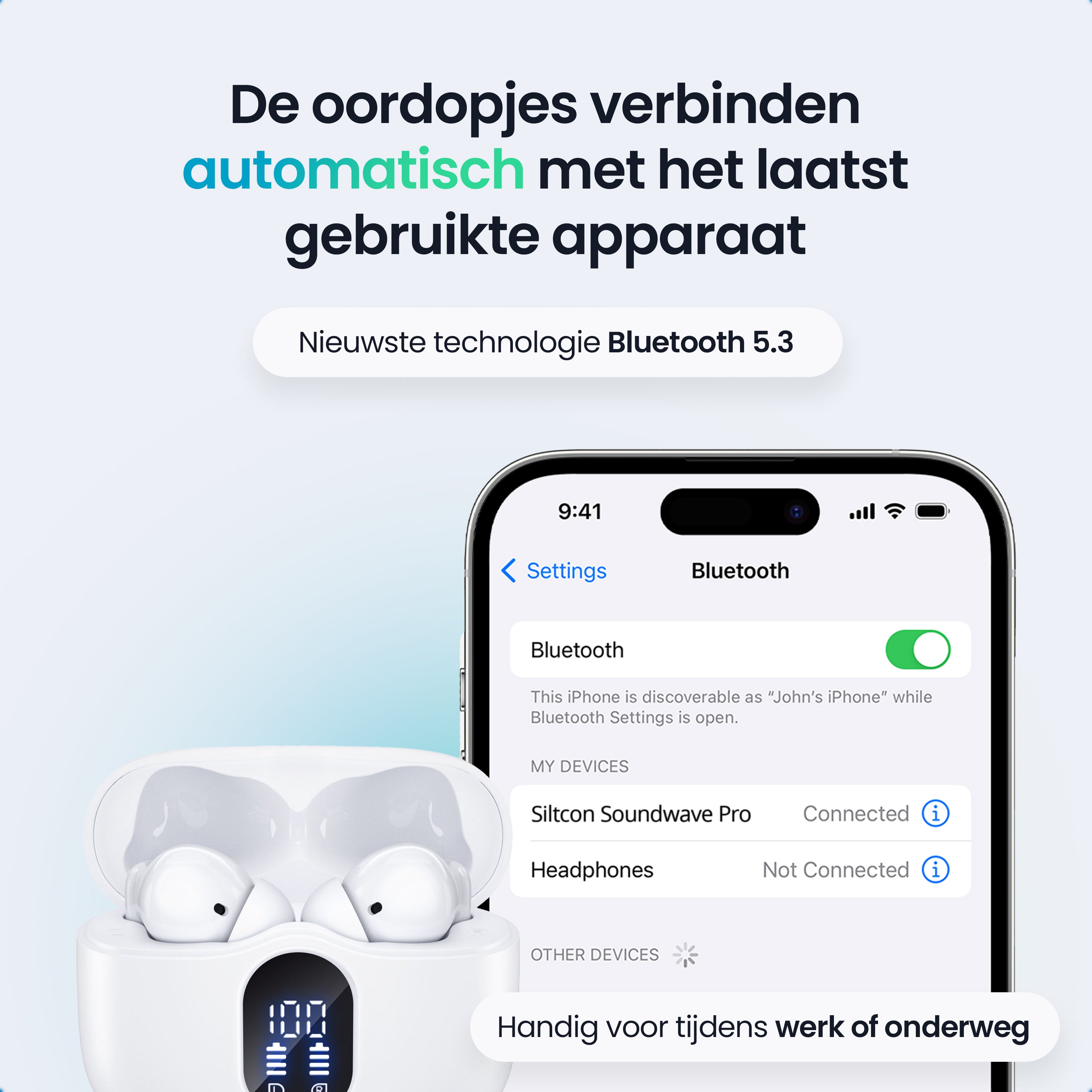 Siltcon SoundWave Pro 1 – Draadloze Oordopjes - Android & Iphone