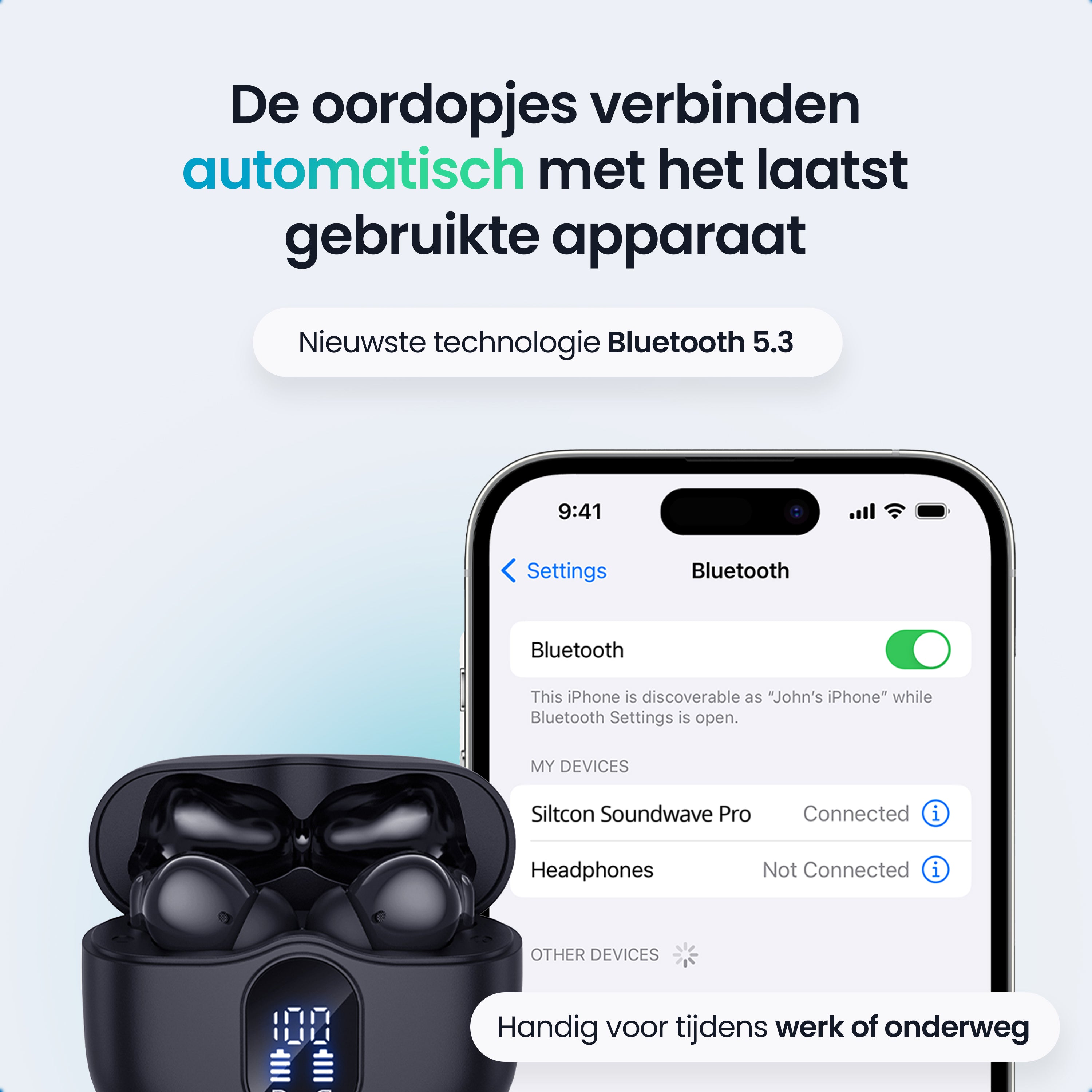 Siltcon SoundWave Pro 1 – Draadloze Bluetooth Oordopjes