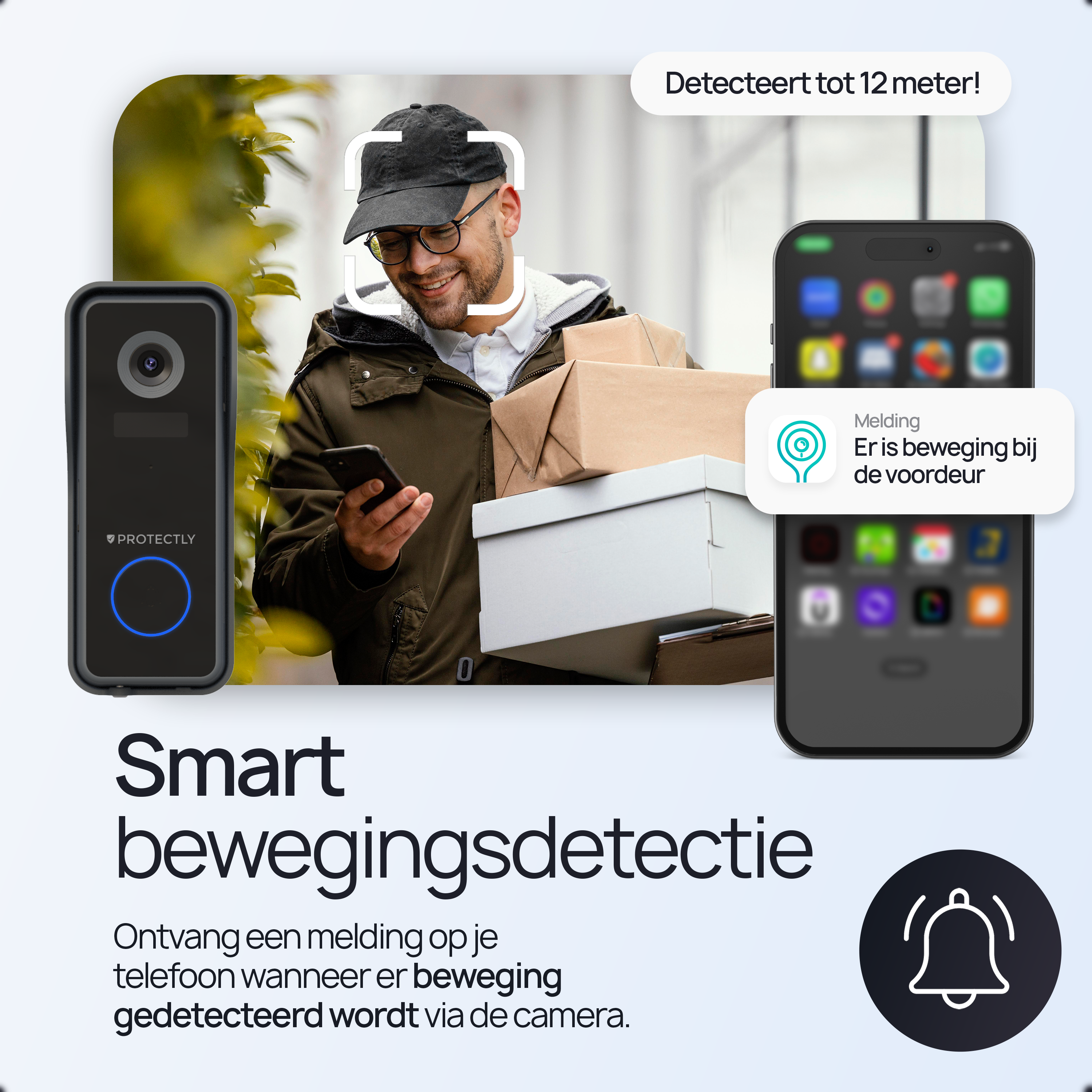 Protectly 2K Video Deurbel Draadloos - Siltcon