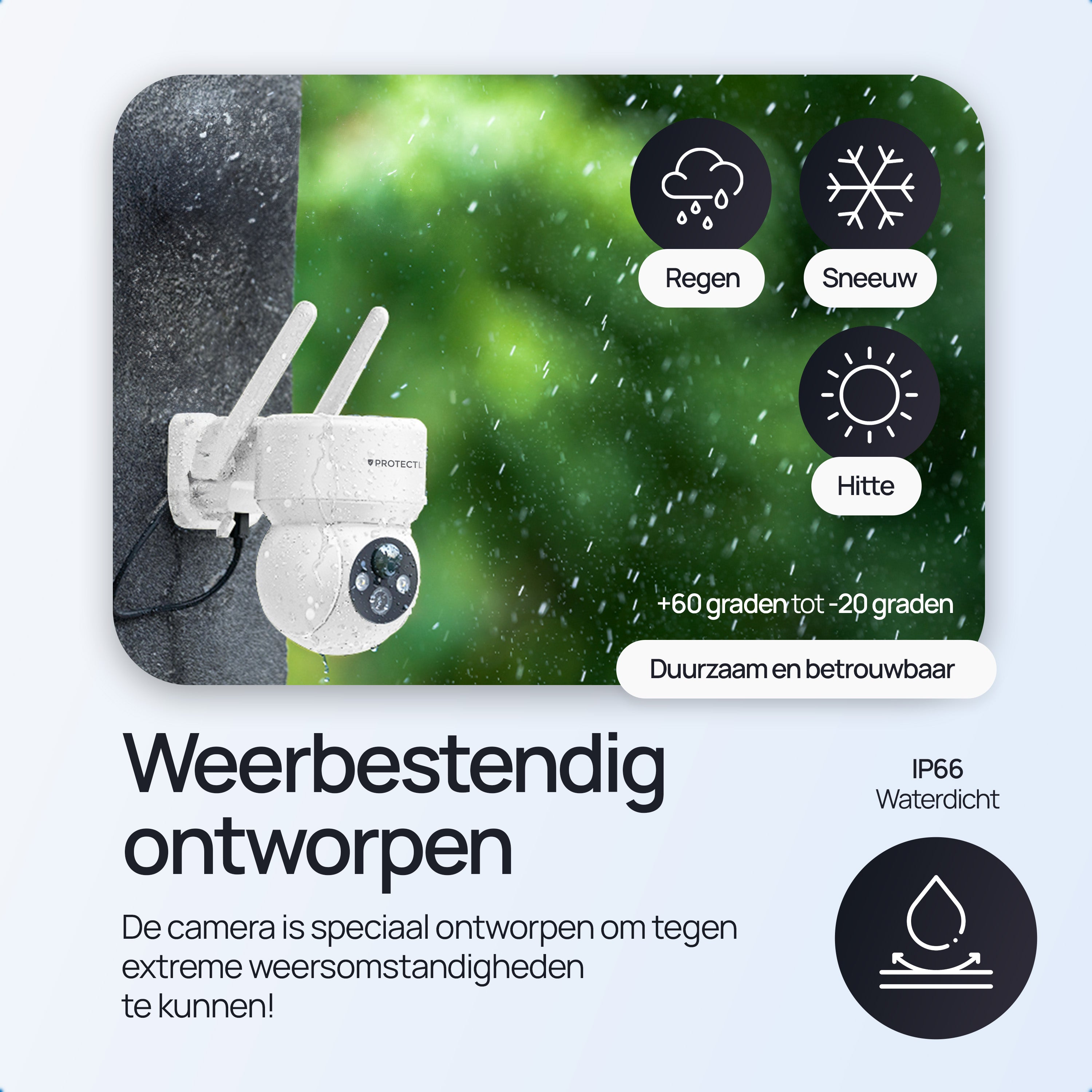 Protectly – Draadloze Beveiligingscamera Wit – 2K Nachtzicht & Appbediening