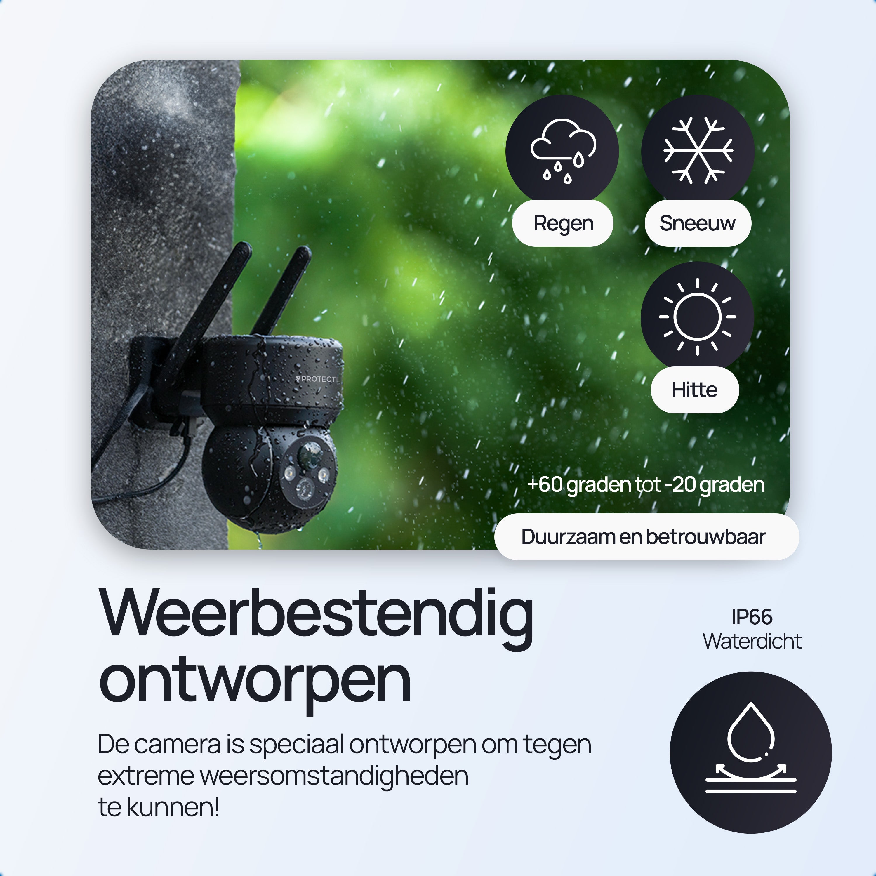 Protectly – Draadloze Beveiligingscamera Zwart – 2K Nachtzicht & Appbediening