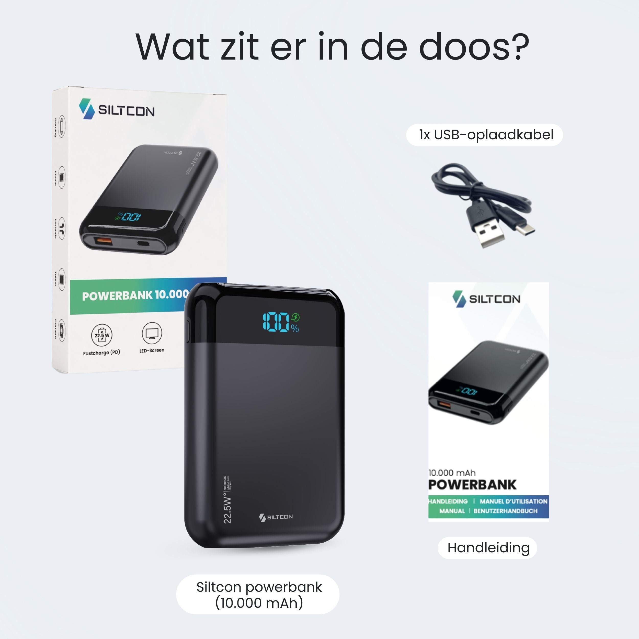 Siltcon® Ultra Compacte Powerbank 10000 mAh