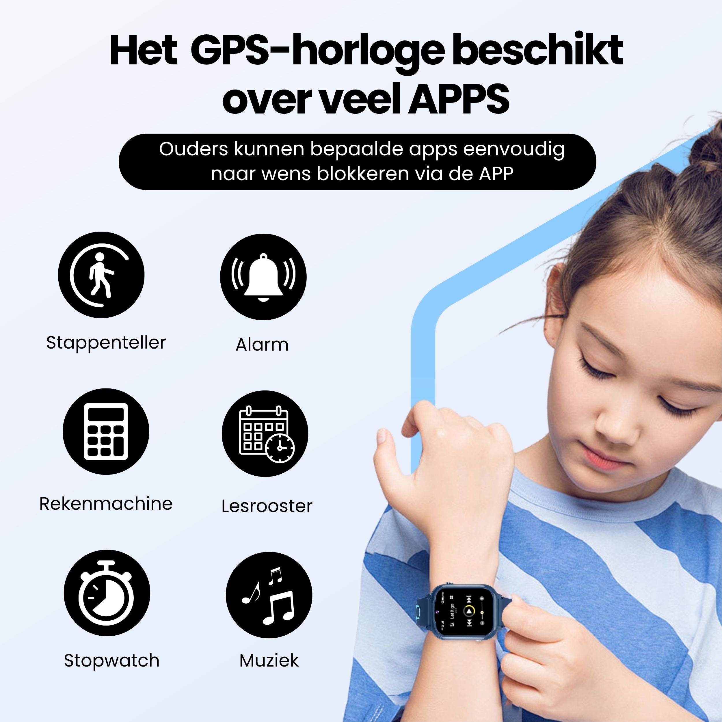 Protectly Kids Smartwatch – GPS horloge kinderen – Smartwatch kind met bellen - Blauw