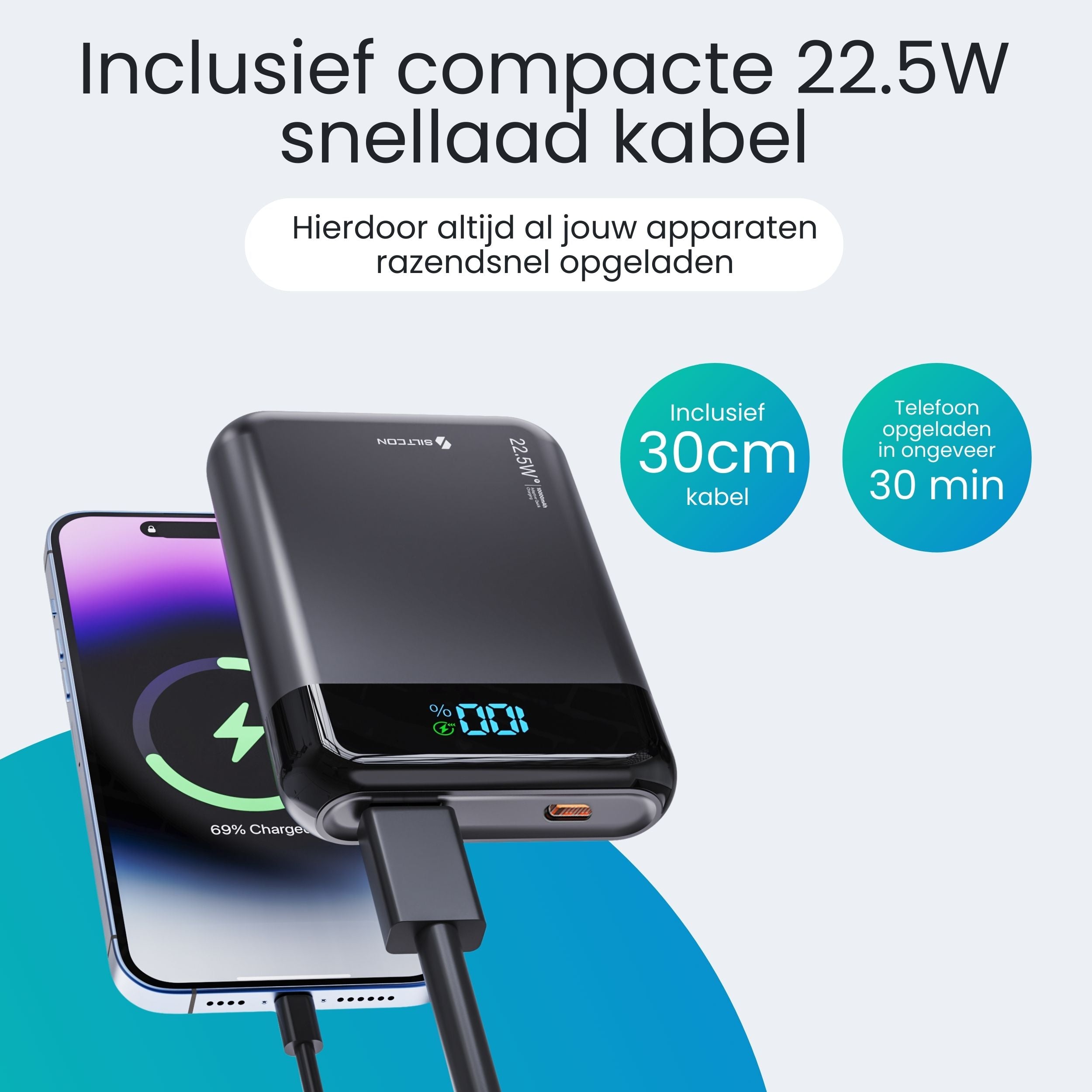 Siltcon® Ultra Compacte Powerbank 10000 mAh