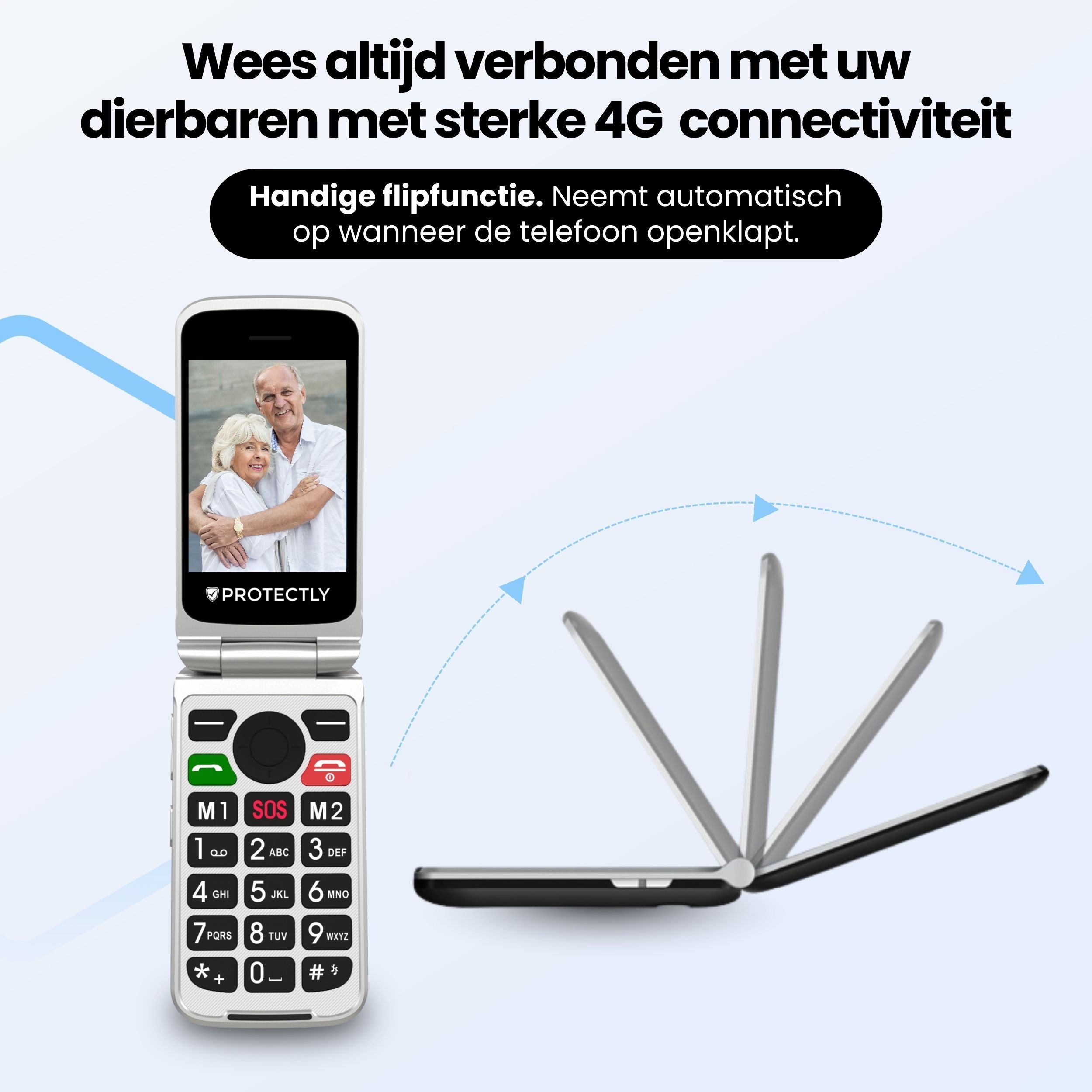 Siltcon Senioren Telefoon Klapbaar – Grote toetsen – SOS-noodknop & 4G