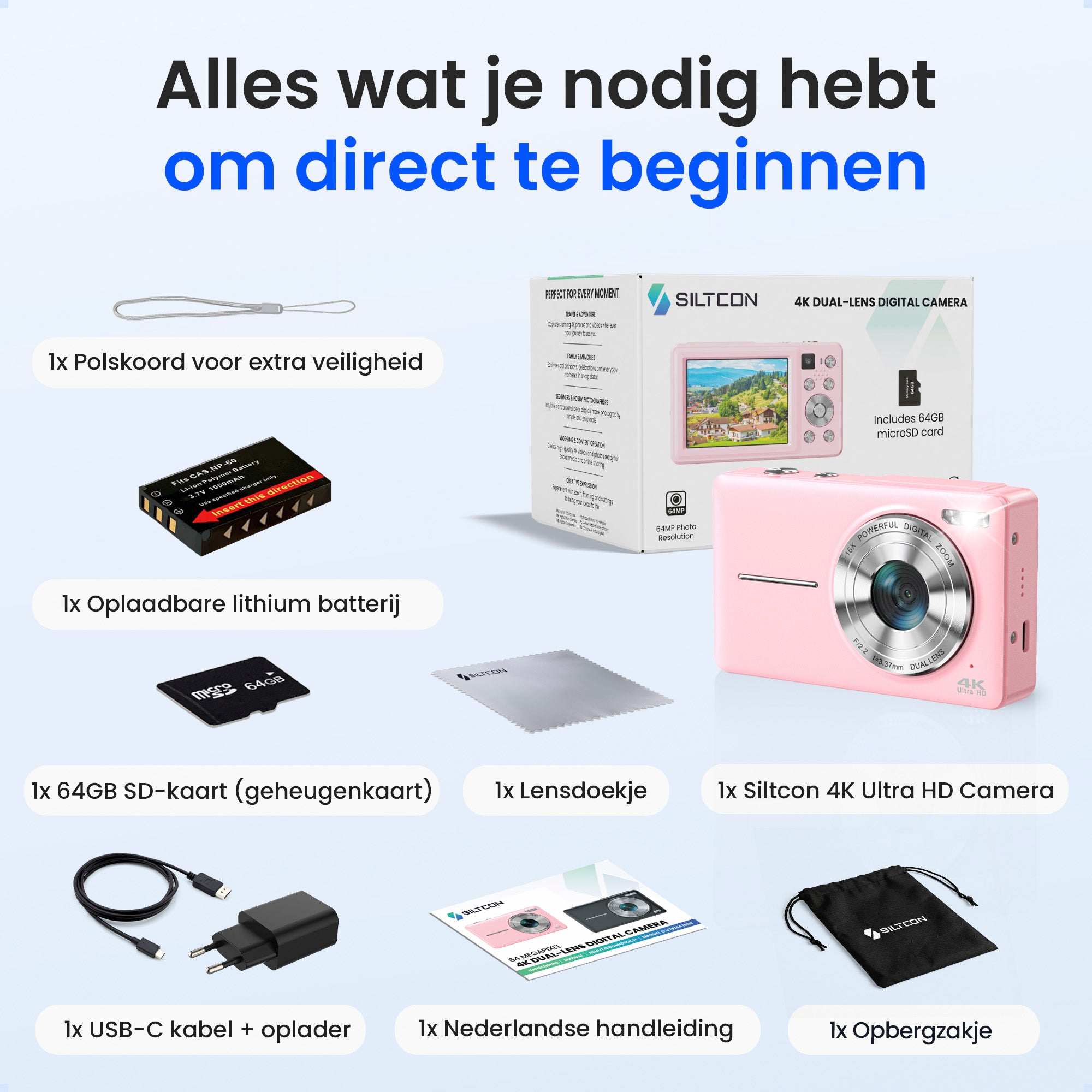 Siltcon Digitale Camera - 4K Roze