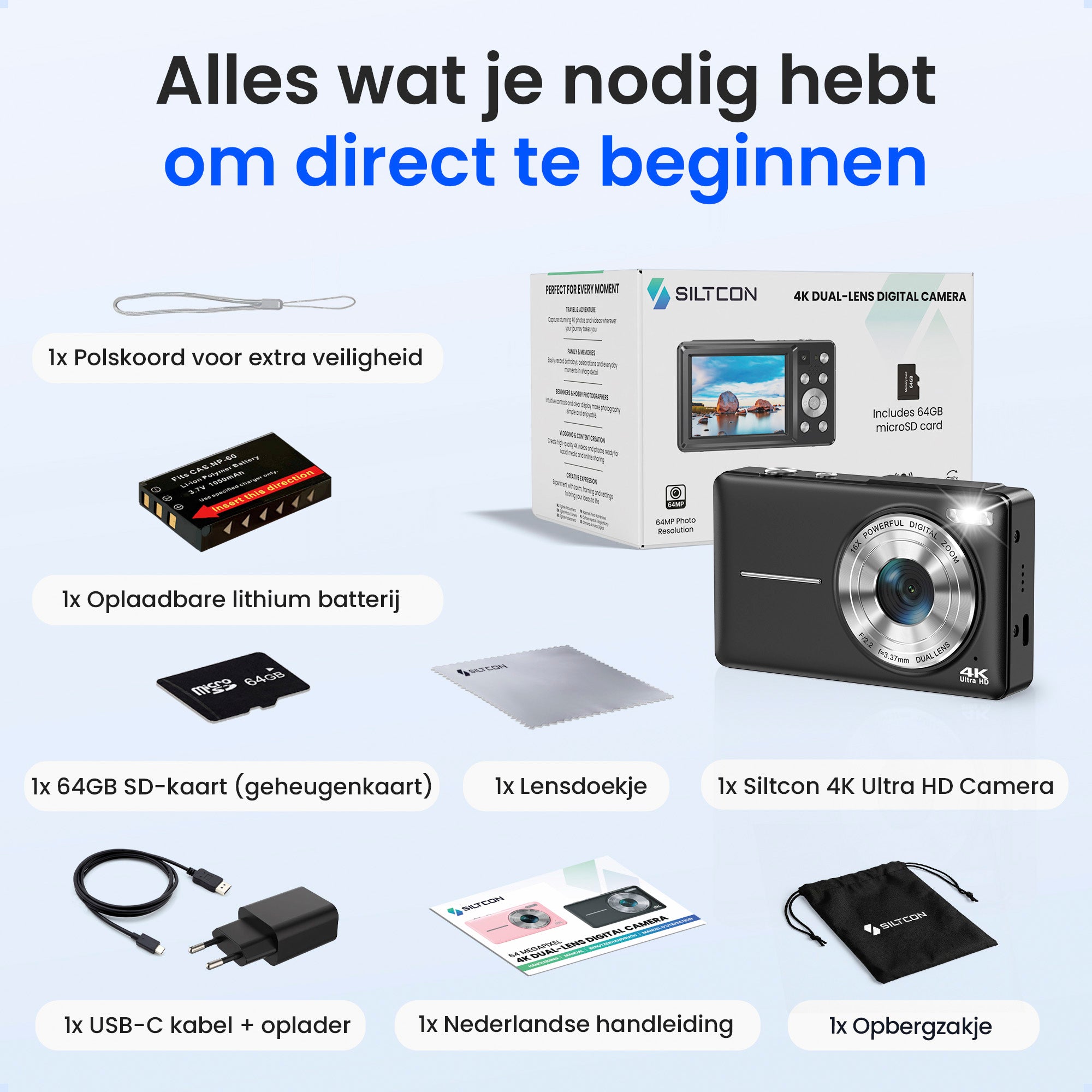 Siltcon Digitale Camera - 4K Zwart