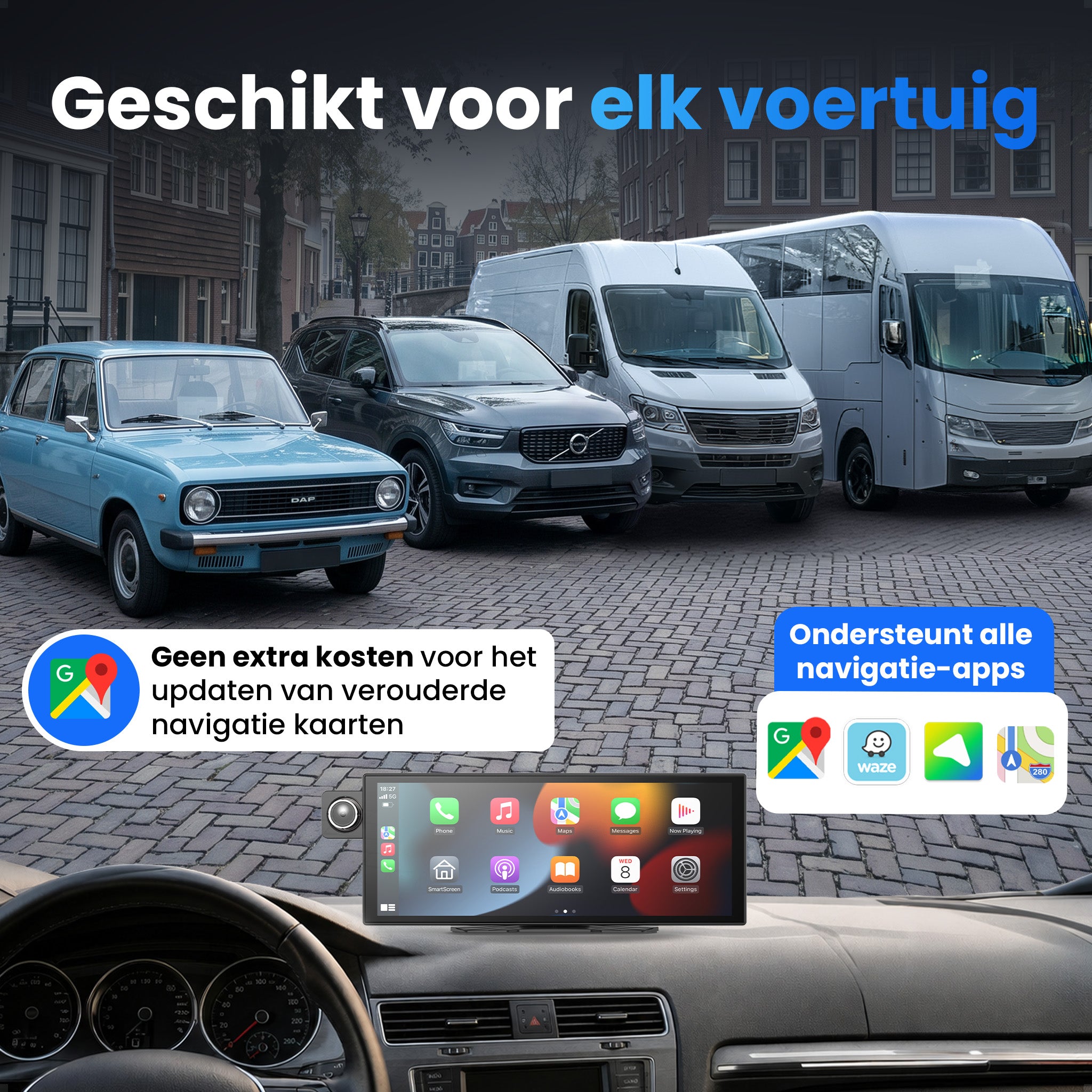 Siltcon® 11.26" Carplay / Android Auto Scherm & 4K Dashcam