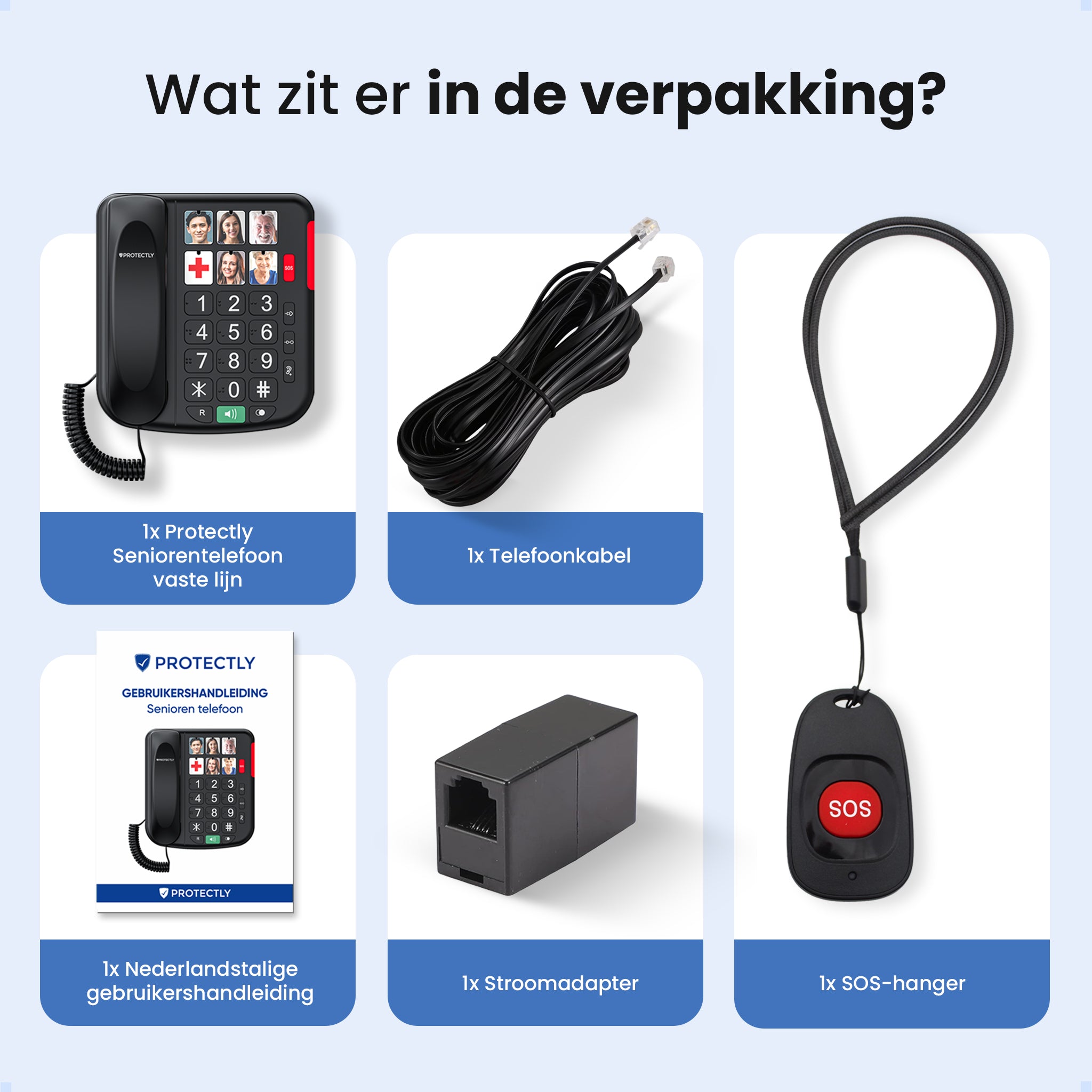 Protectly Senioren Telefoon - SOS-Noodknop en SOS-Hanger