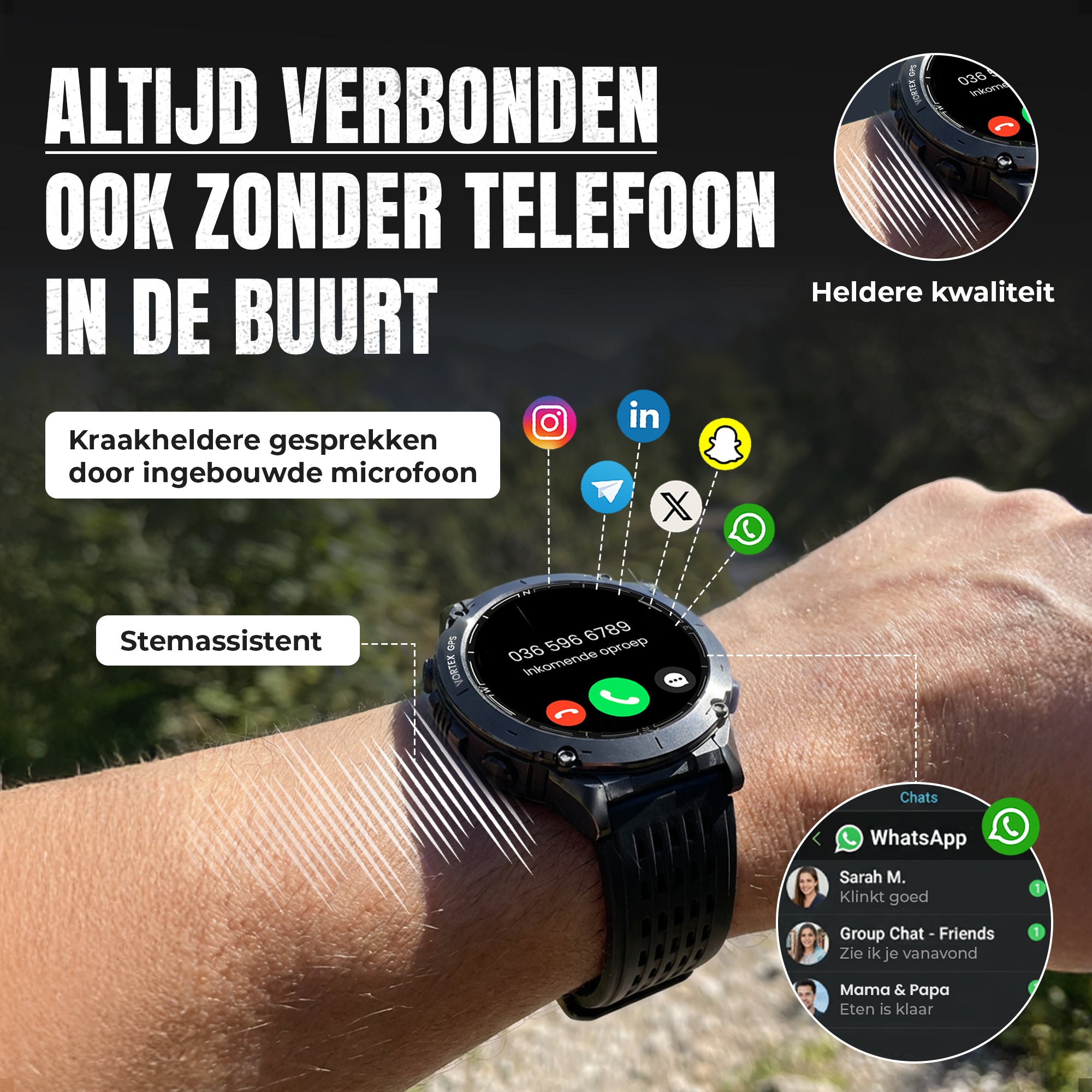 Siltcon® Vortex GPS Smartwatch Heren en Dames