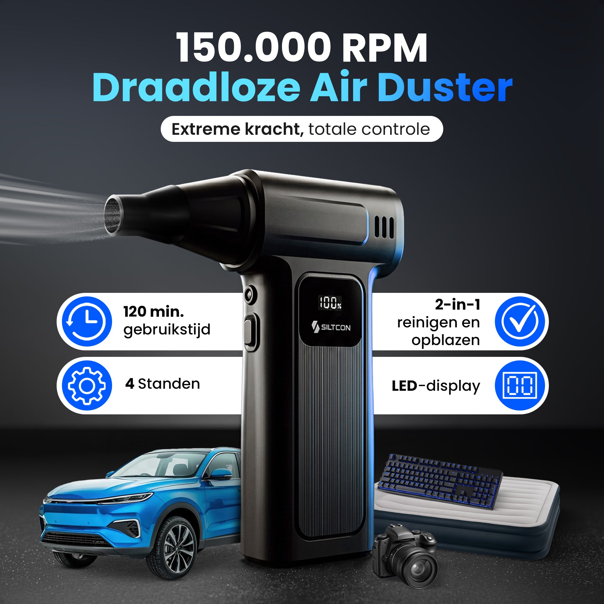 Siltcon® Air Duster Draadloos
