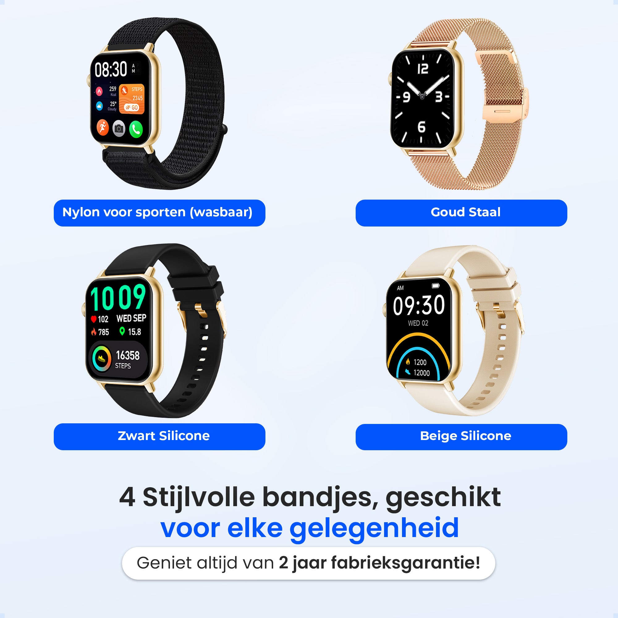 Siltcon Smartwatch Heren & Dames Pro - Goud