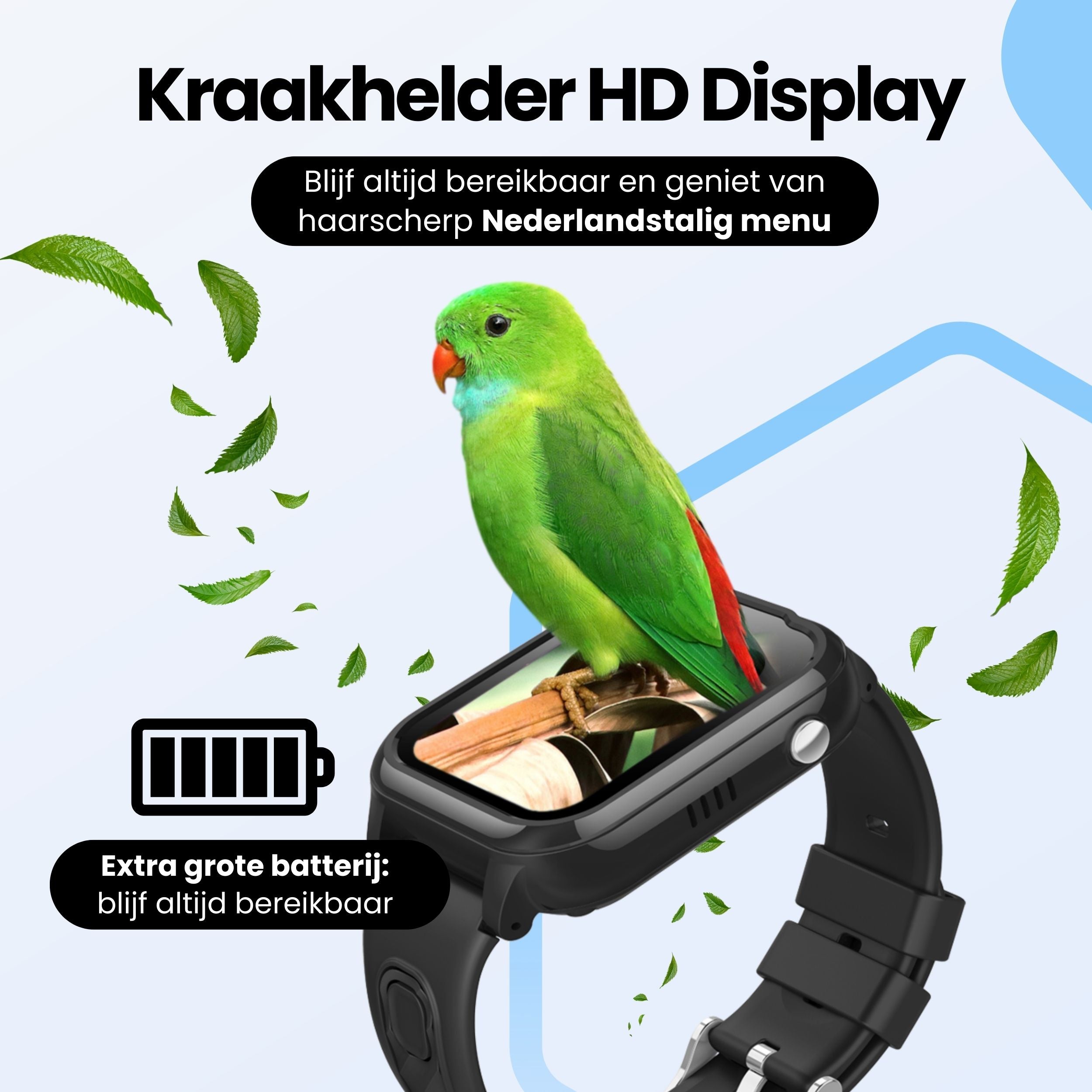 Protectly® Smartwatch Kinderen - GPS Horloge Kind Met Simkaart - 4G - Videobellen - HD Camera - SOS-Knop - Whatsapp en SMS - Elke polsmaat - Incl. Simkaart