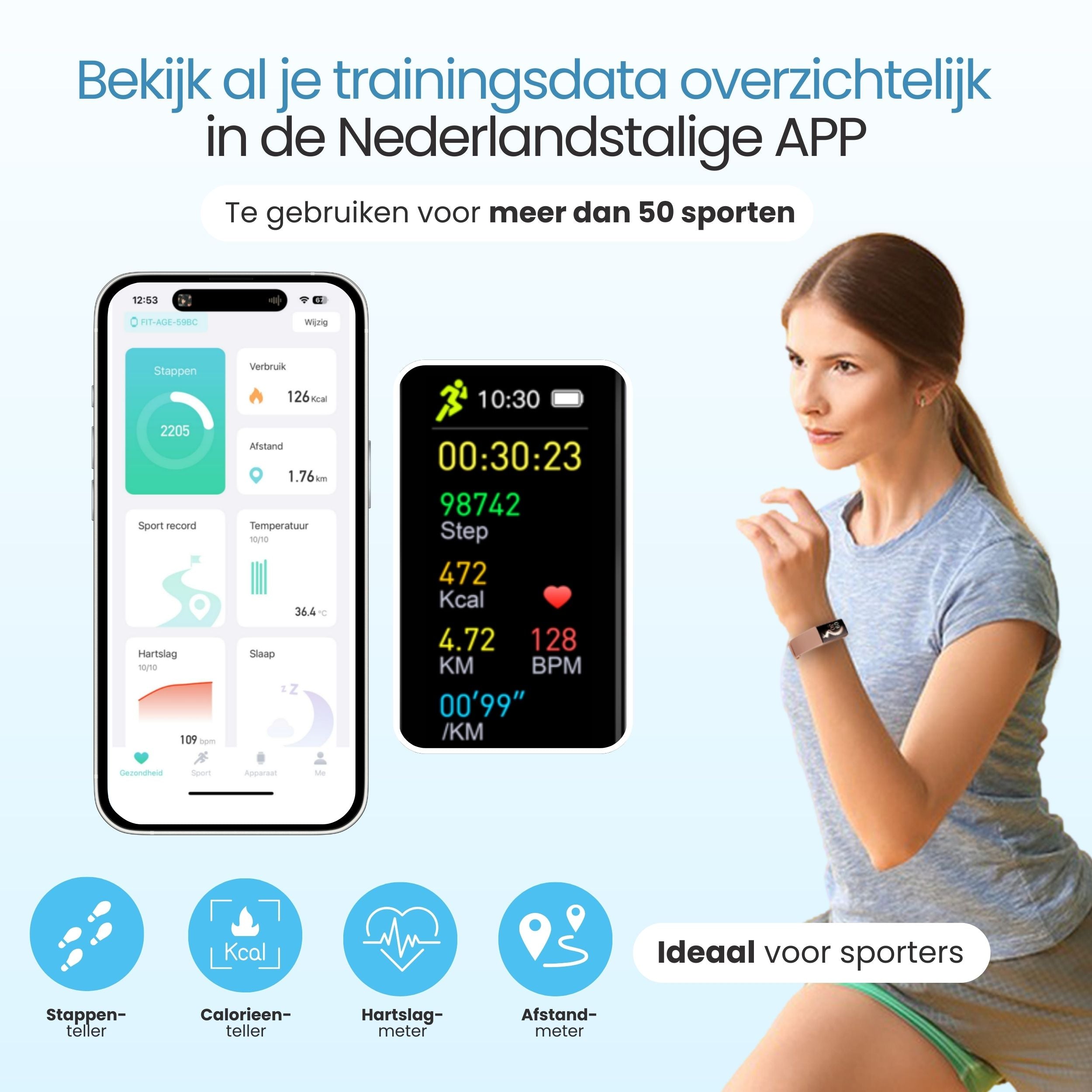 Siltcon® Activity Tracker Pro – Stappenteller Horloge