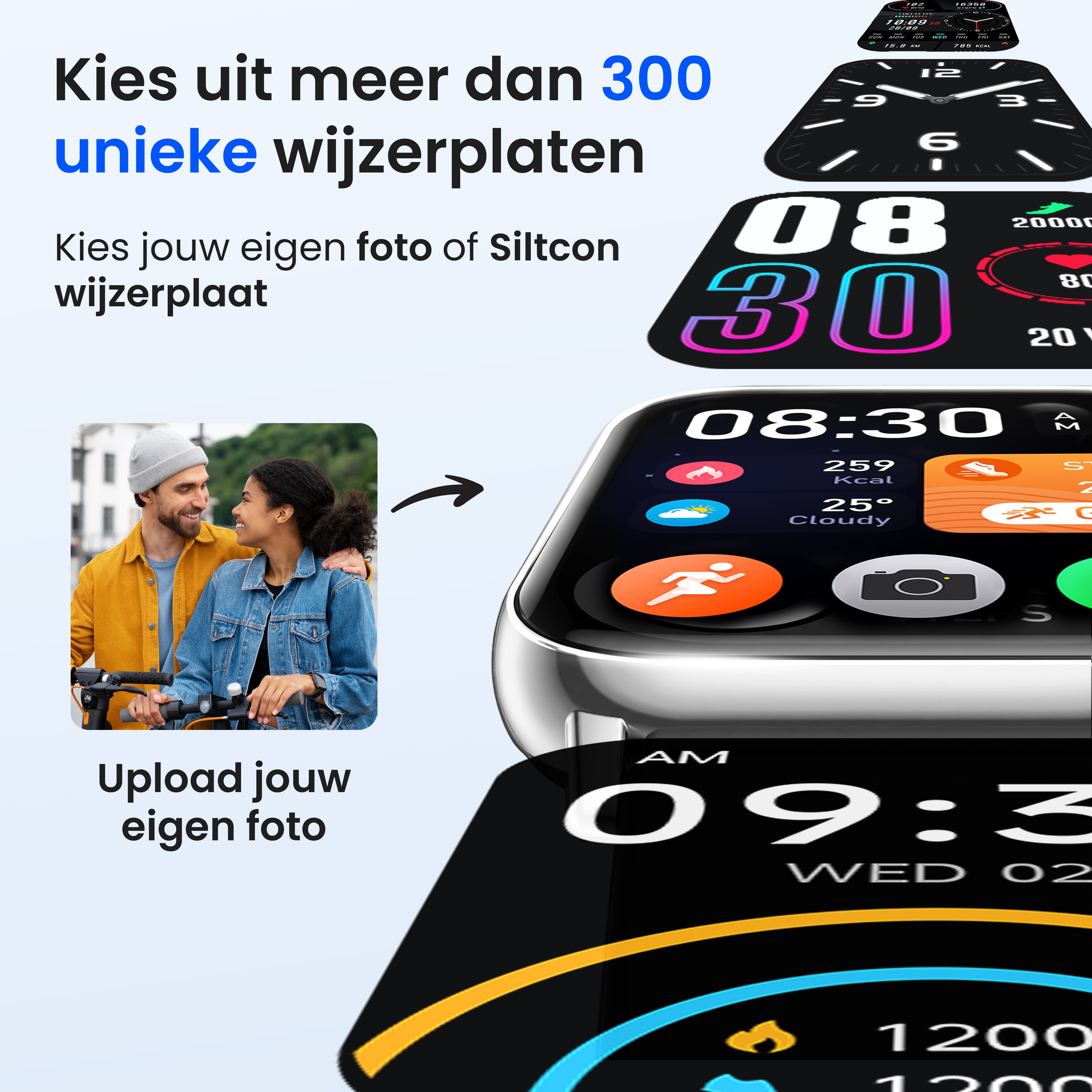 Siltcon Smartwatch Heren & Dames Pro - Zilver