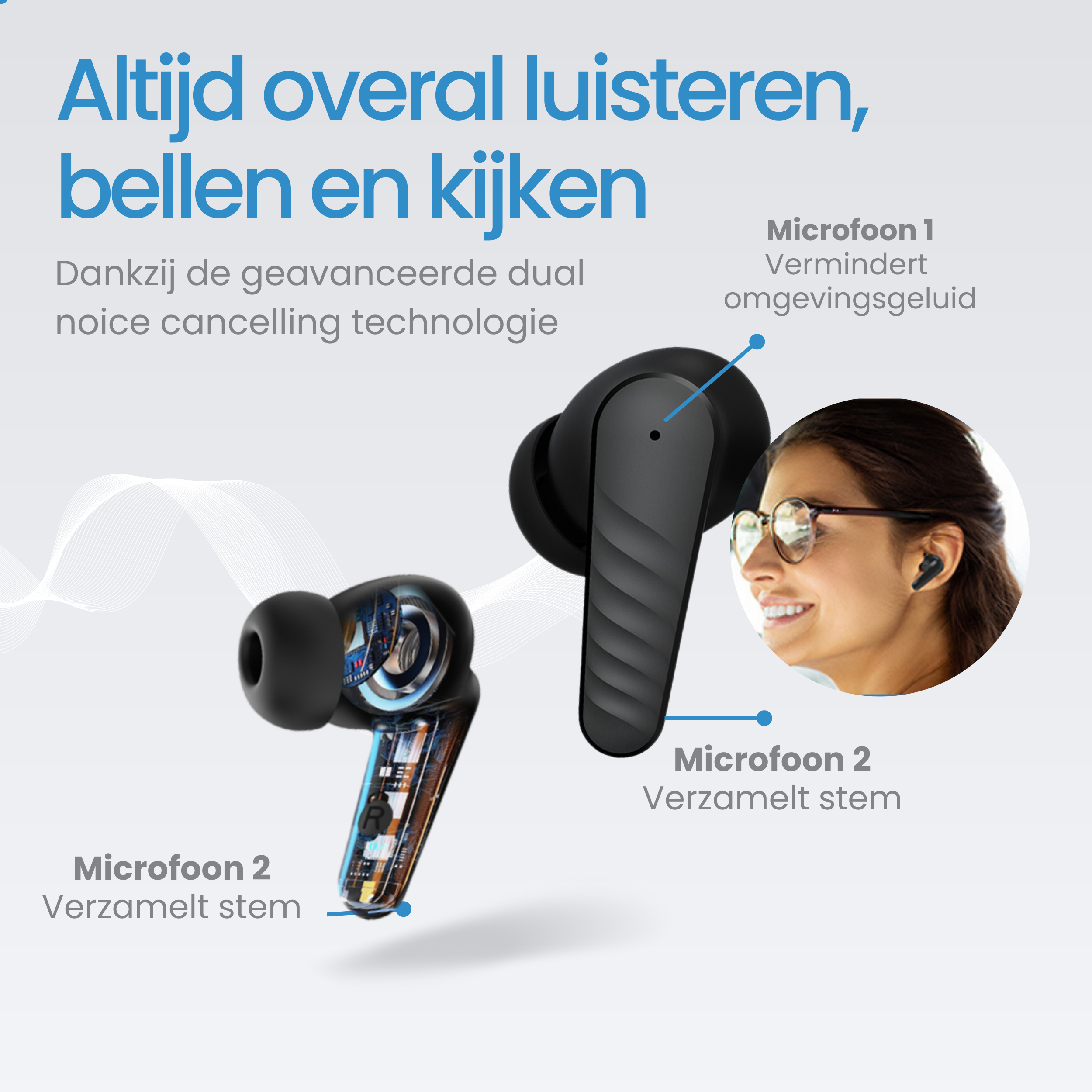 Siltcon® Wireless Earbuds Black